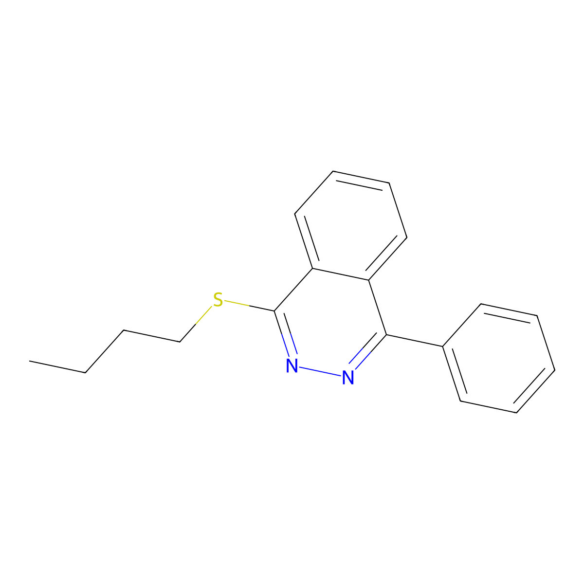 1-Butylsulfanyl-4-phenylphthalazine molecular structure, CAS 101794-32-5