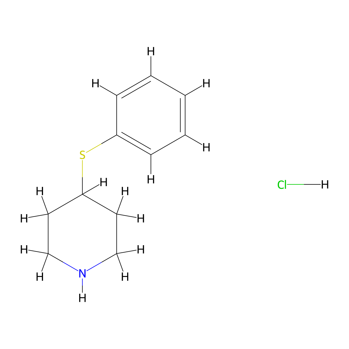 4-(Phenylsulfanyl)piperidine hydrochloride molecular structure, CAS 101798-66-7