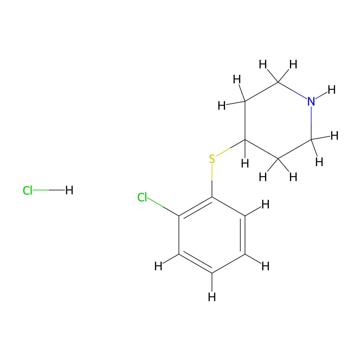 4-(2-Chlorophenylsulfanyl)piperidine hydrochloride molecular structure, CAS 101798-68-9