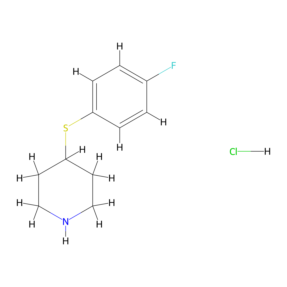 4-((4-Fluorophenyl)thio)piperidine hydrochloride molecular structure, CAS 101798-76-9