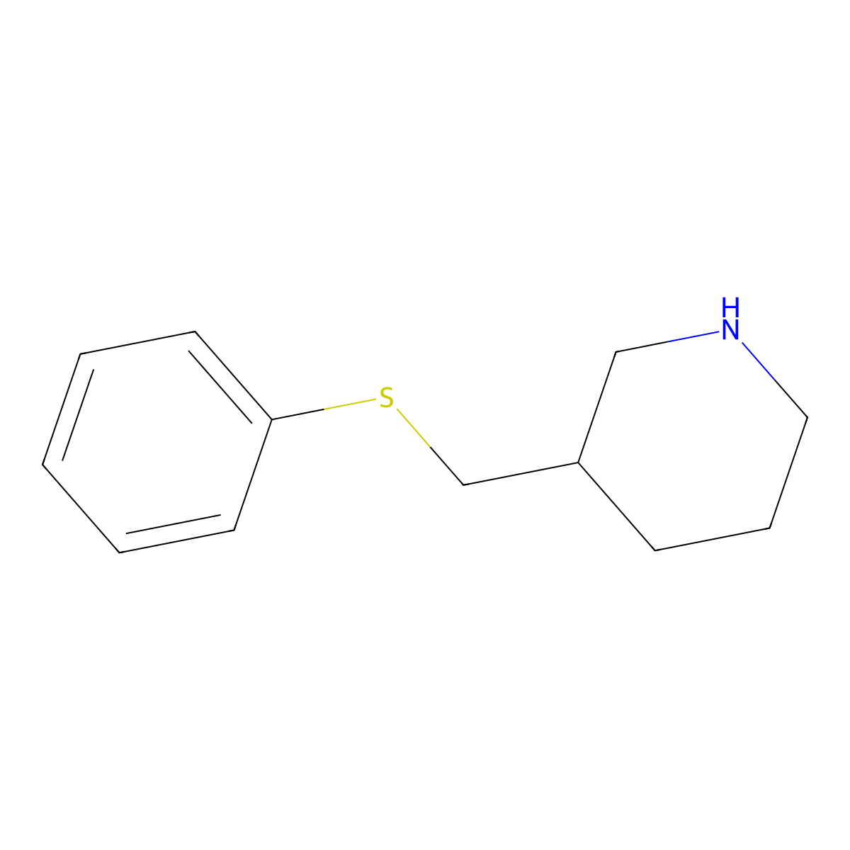 3-[(Phenylthio)methyl]piperidine molecular structure, CAS 101798-81-6