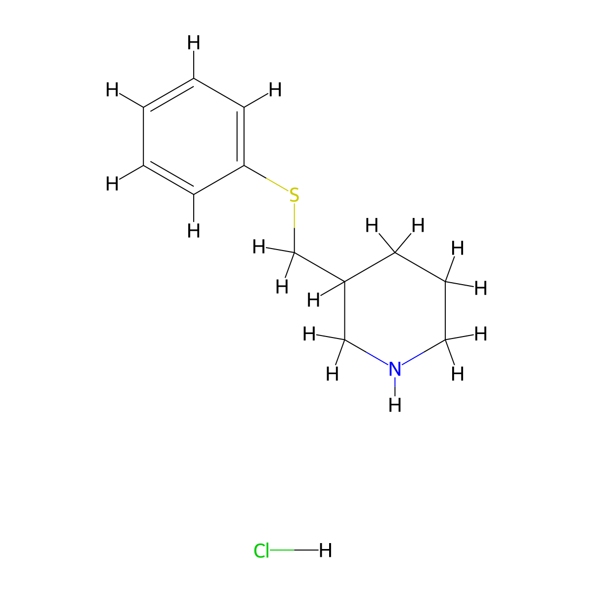 3-[(Phenylsulfanyl)methyl]piperidine hydrochloride molecular structure, CAS 101798-82-7