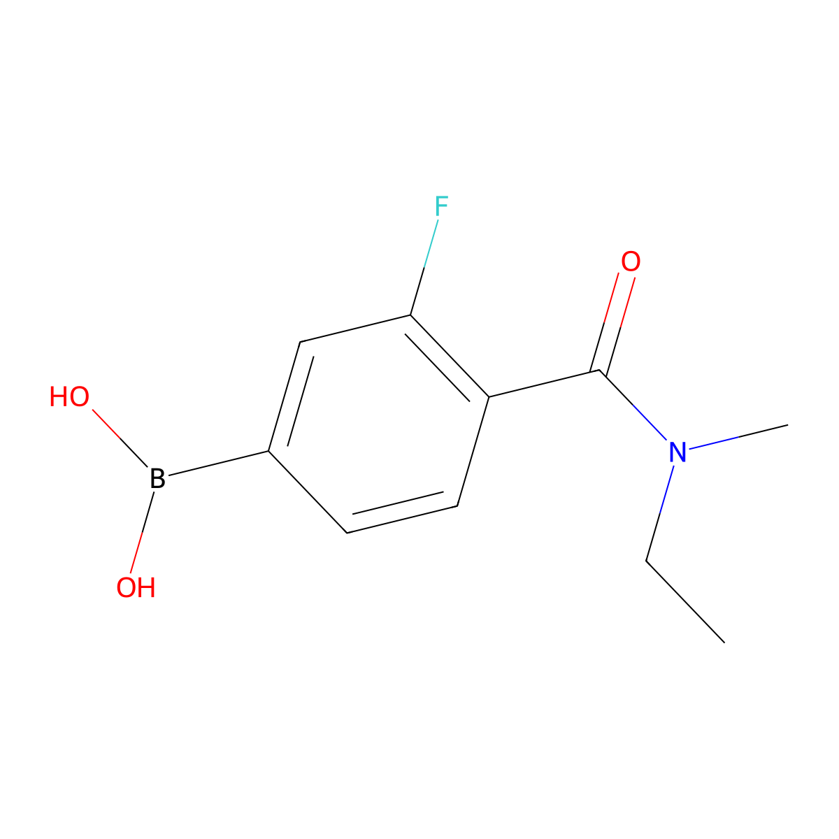 4-(Ethyl(methyl)carbamoyl)-3-fluorophenylboronic acid molecular structure, CAS 1017980-78-7