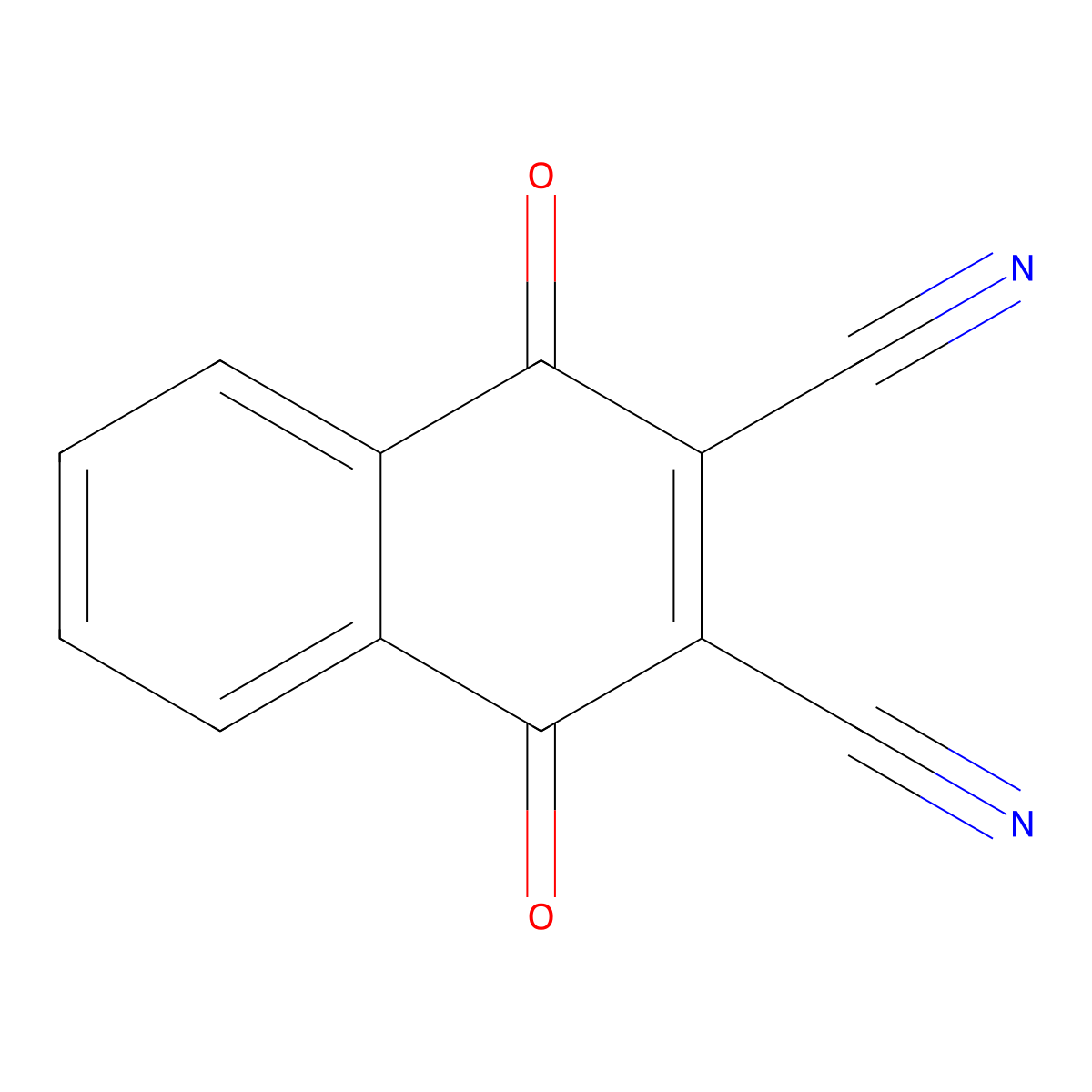 2,3-Dicyano-1,4-naphthoquinone molecular structure, CAS 1018-78-6