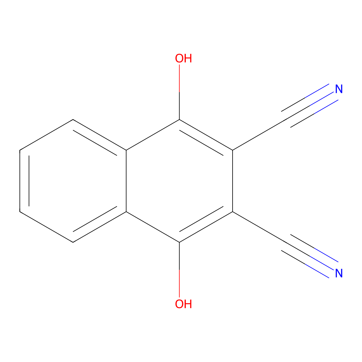 1,4-Dihydroxy-2,3-naphthalenedicarbonitrile molecular structure, CAS 1018-79-7
