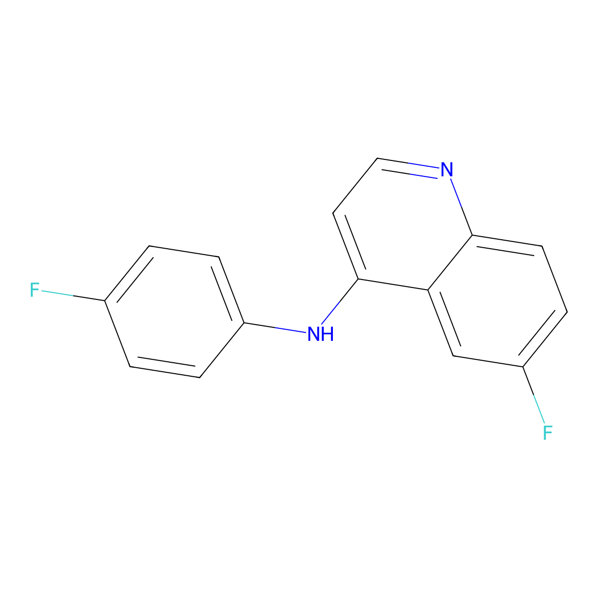 6-fluoro-N-(4-fluorophenyl)quinolin-4-amine molecular structure, CAS 1018042-56-2