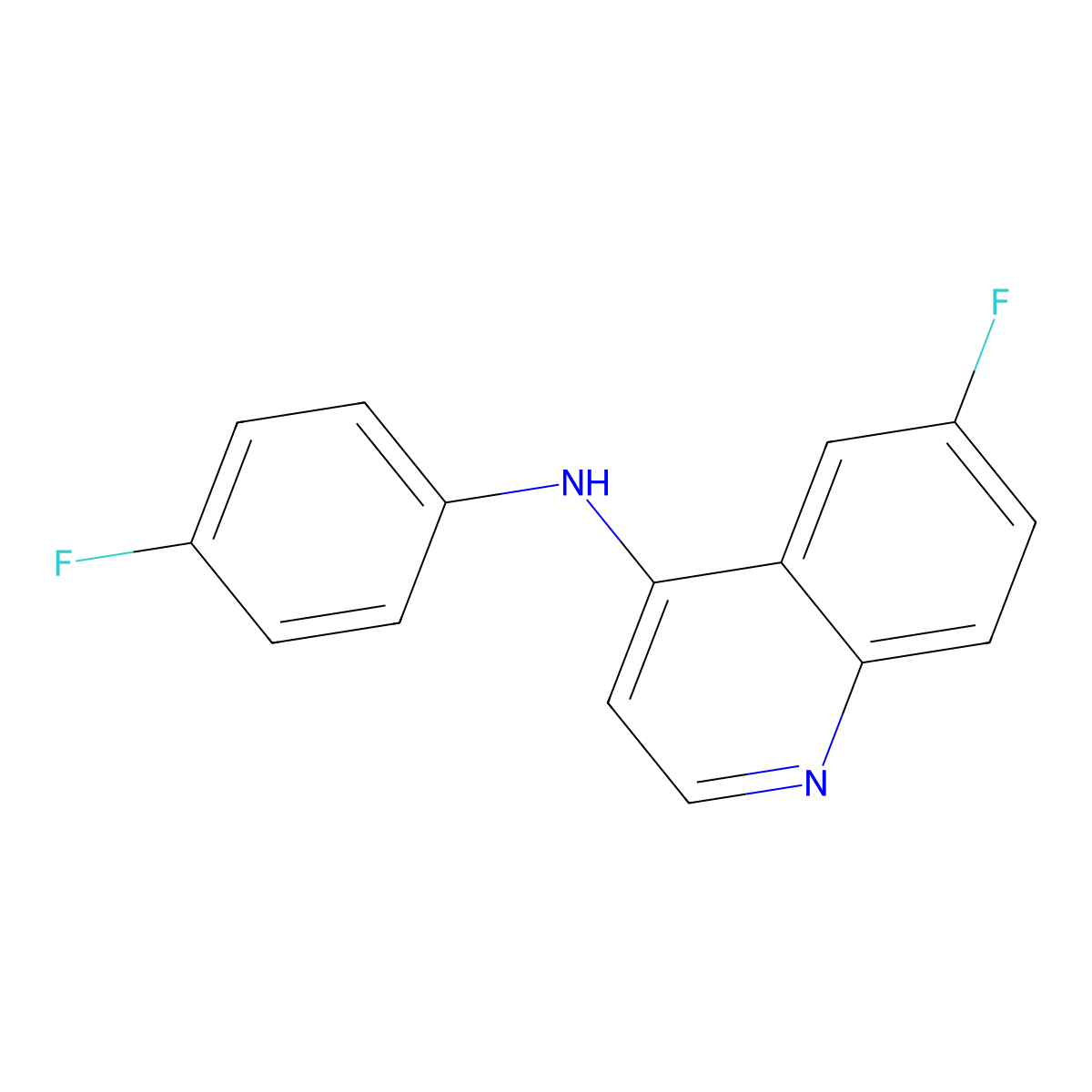 6-fluoro-N-(4-fluorophenyl)quinolin-4-amine molecular structure, CAS 1018042-56-2