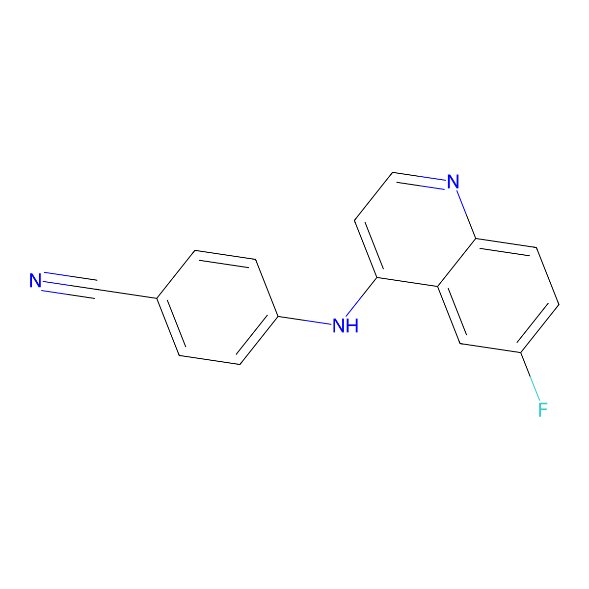 4-((6-Fluoroquinolin-4-yl)amino)benzonitrile molecular structure, CAS 1018045-41-4