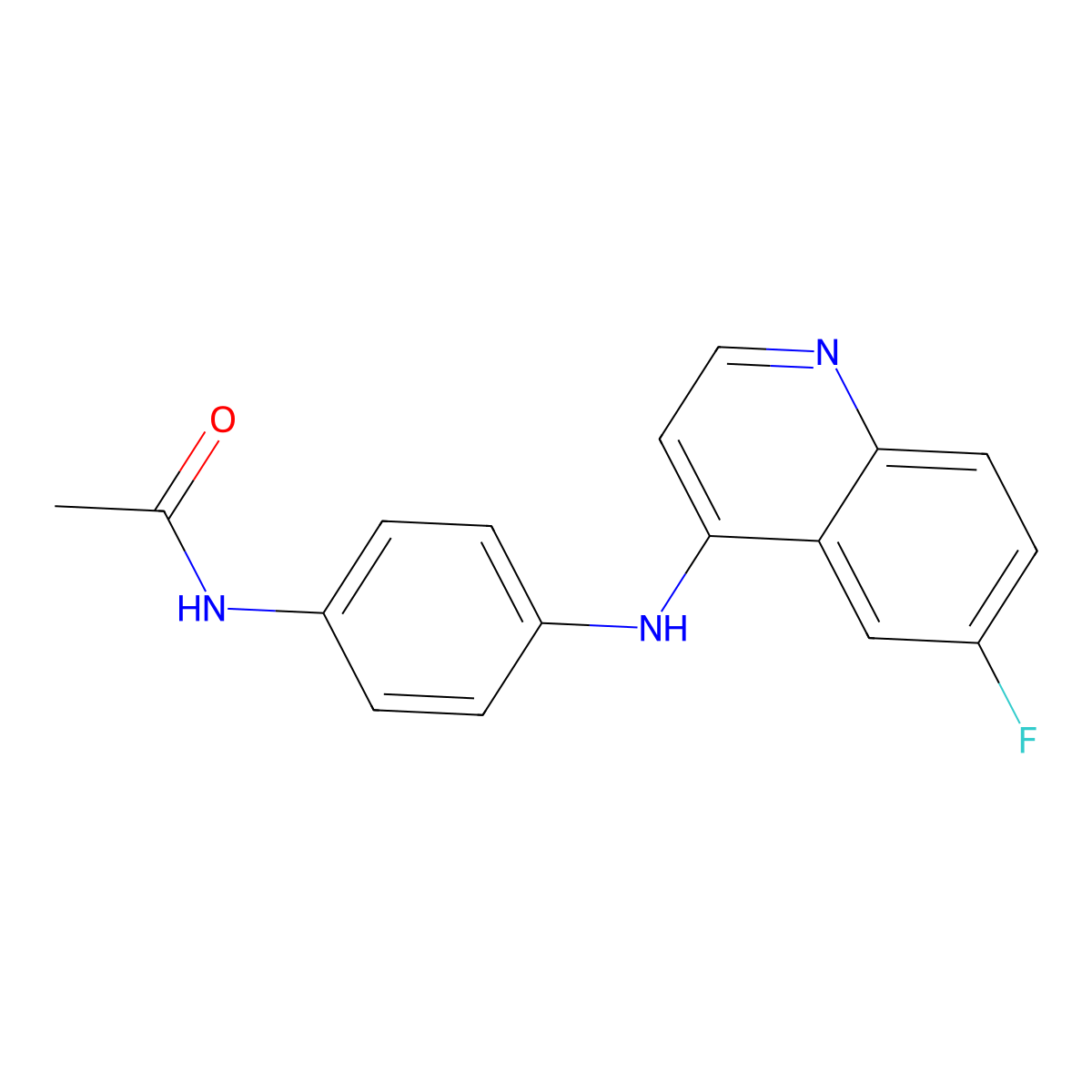 N-{4-[(6-fluoroquinolin-4-yl)amino]phenyl}acetamide molecular structure, CAS 1018045-81-2