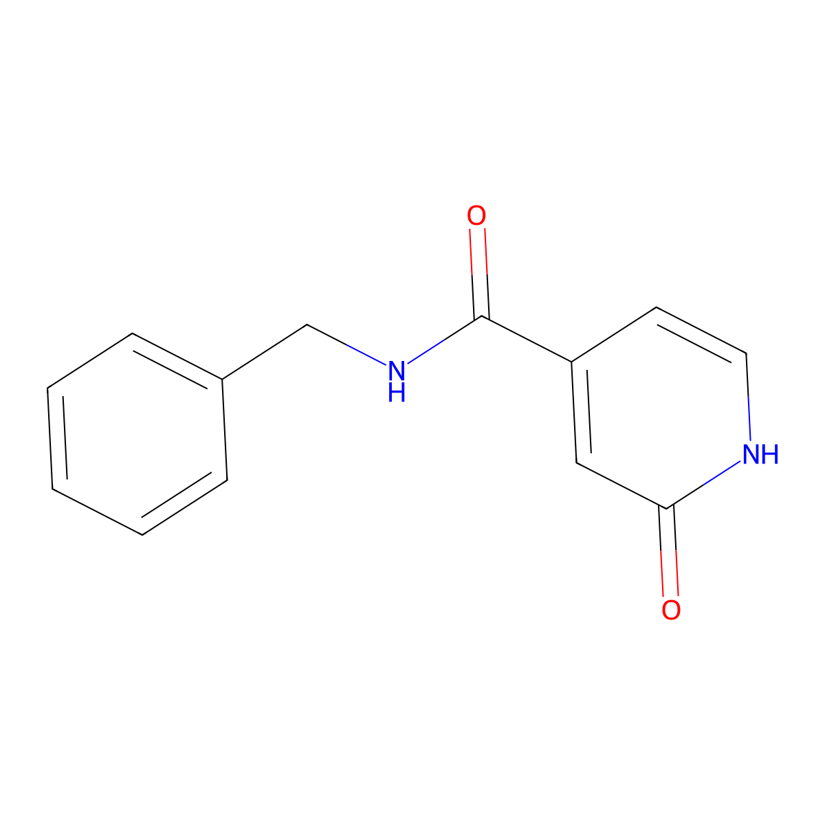 N-benzyl-2-oxo-1,2-dihydropyridine-4-carboxamide molecular structure, CAS 1018046-16-6