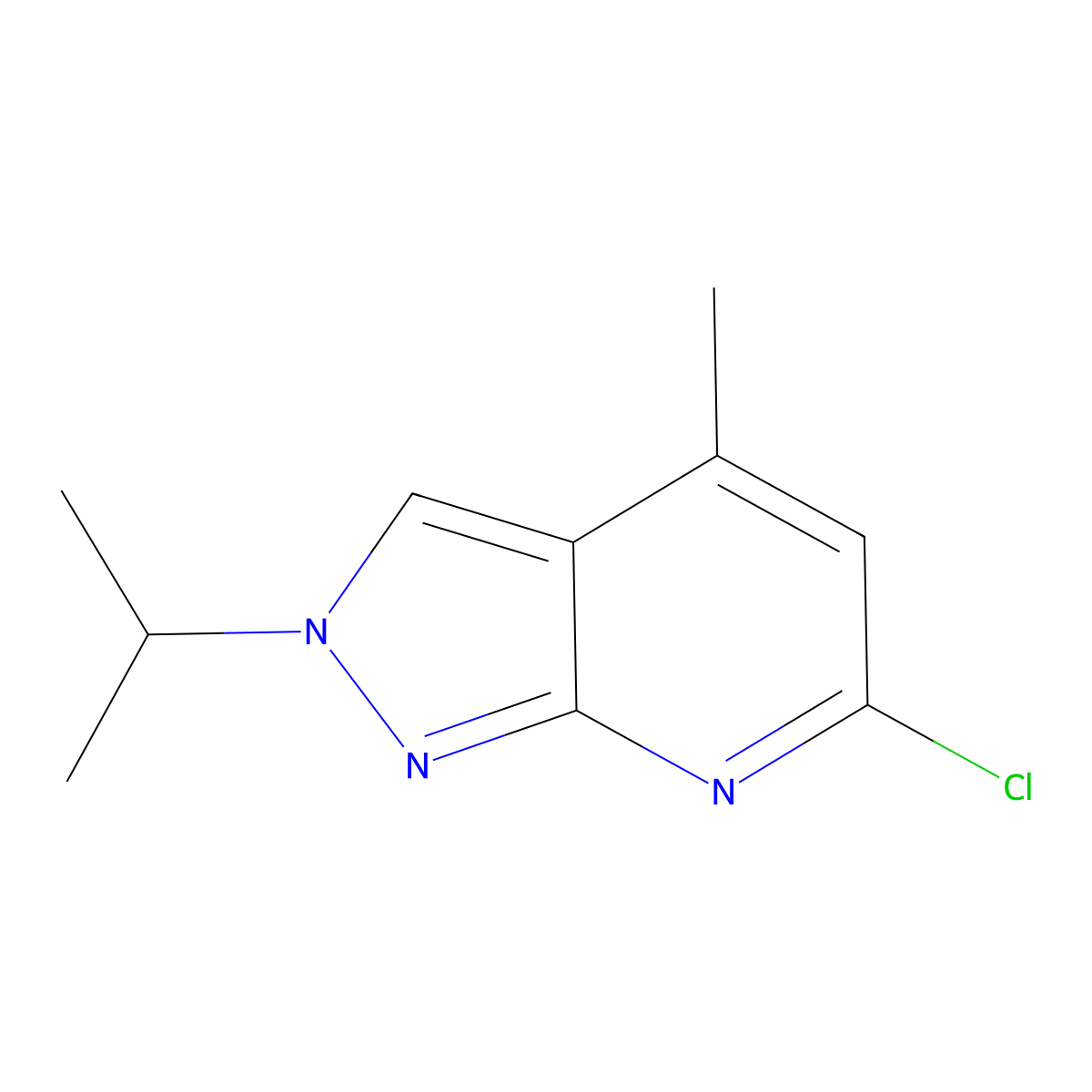 6-Chloro-2-isopropyl-4-methyl-2H-pyrazolo[3,4-b]pyridine molecular structure, CAS 1018046-39-3