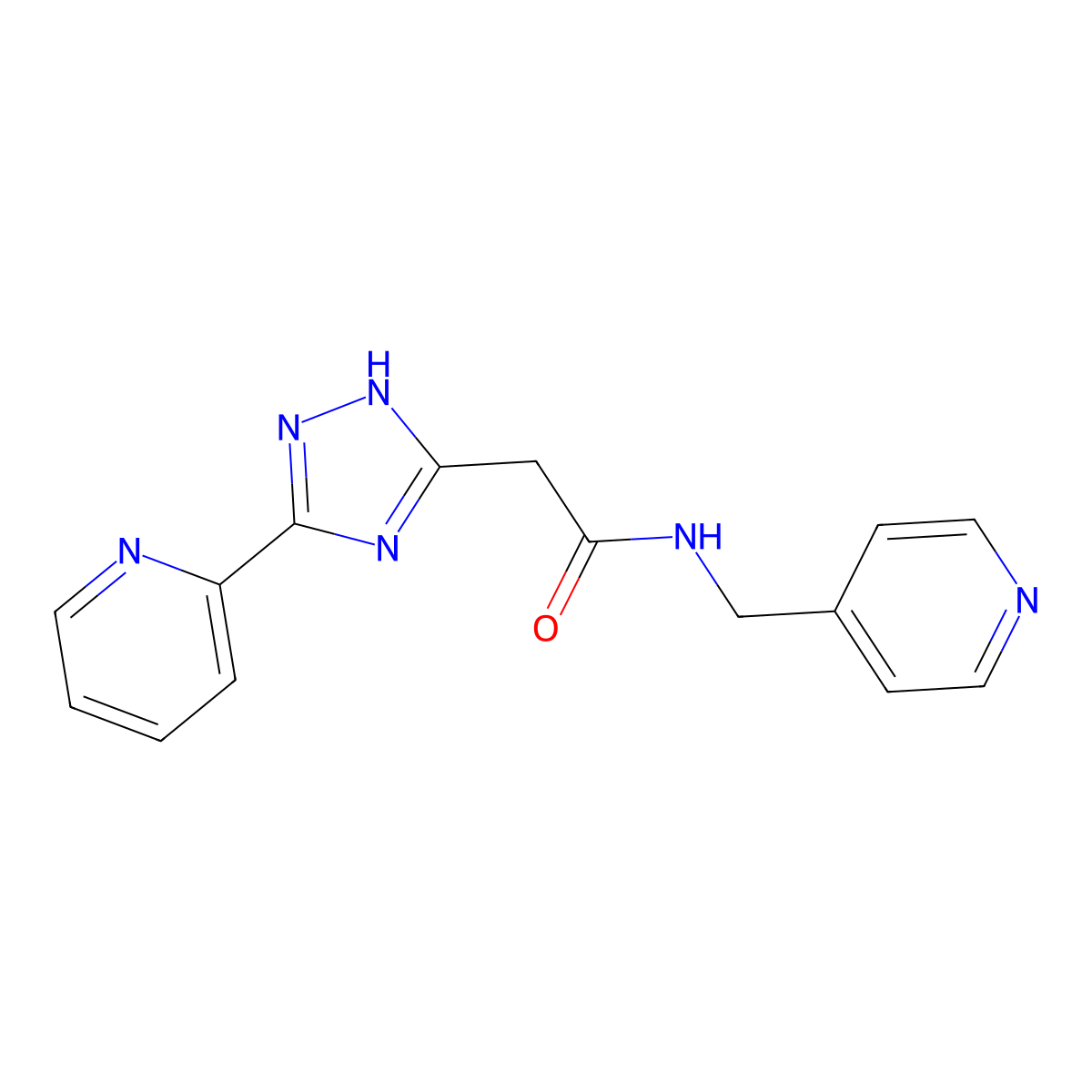 5-(2-Pyridinyl)-N-(4-pyridinylmethyl)-1H-1,2,4-triazole-3-acetamide molecular structure, CAS 1018046-40-6