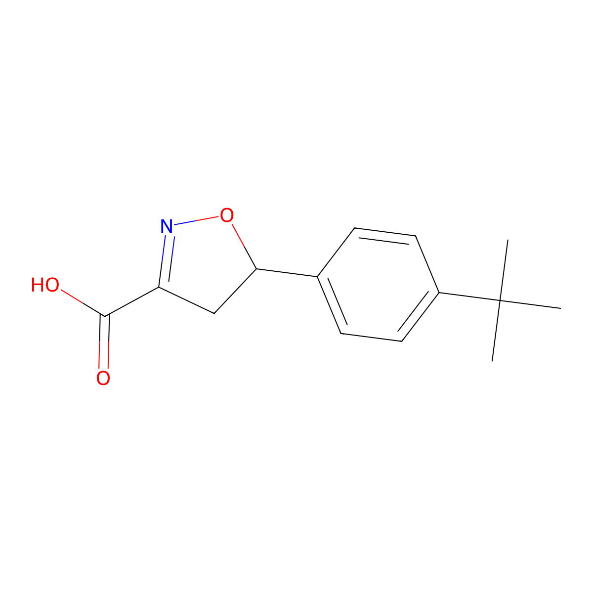 5-(4-(tert-Butyl)phenyl)-4,5-dihydroisoxazole-3-carboxylic acid molecular structure, CAS 1018046-53-1
