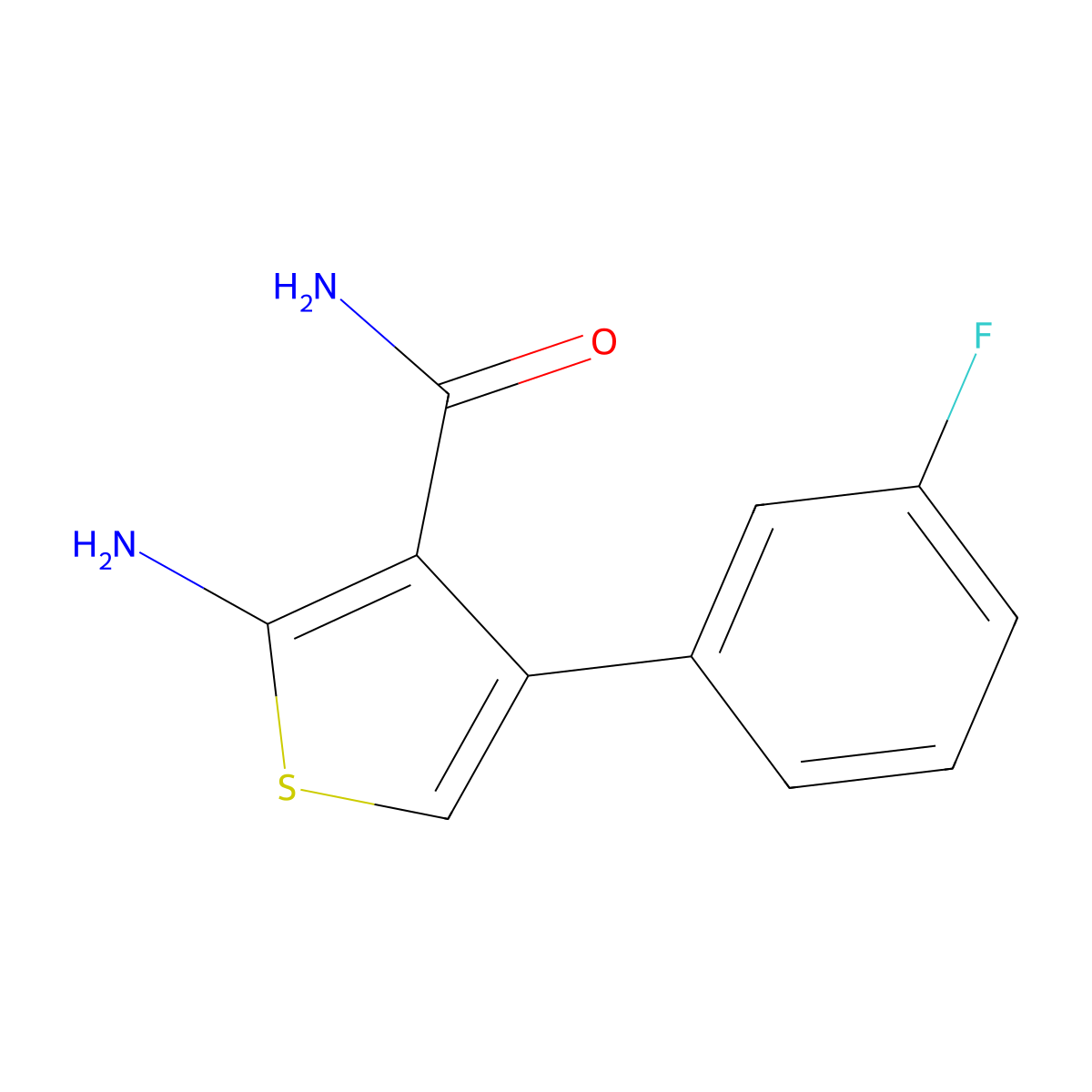 2-Amino-4-(3-fluorophenyl)thiophene-3-carboxamide molecular structure, CAS 1018047-15-8