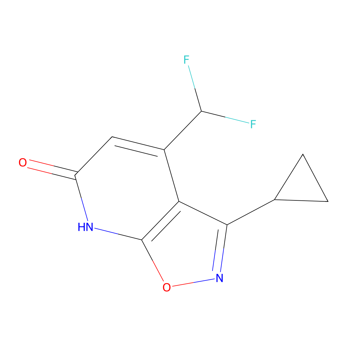 3-Cyclopropyl-4-(difluoromethyl)isoxazolo[5,4-b]pyridin-6(7H)-one molecular structure, CAS 1018047-75-0