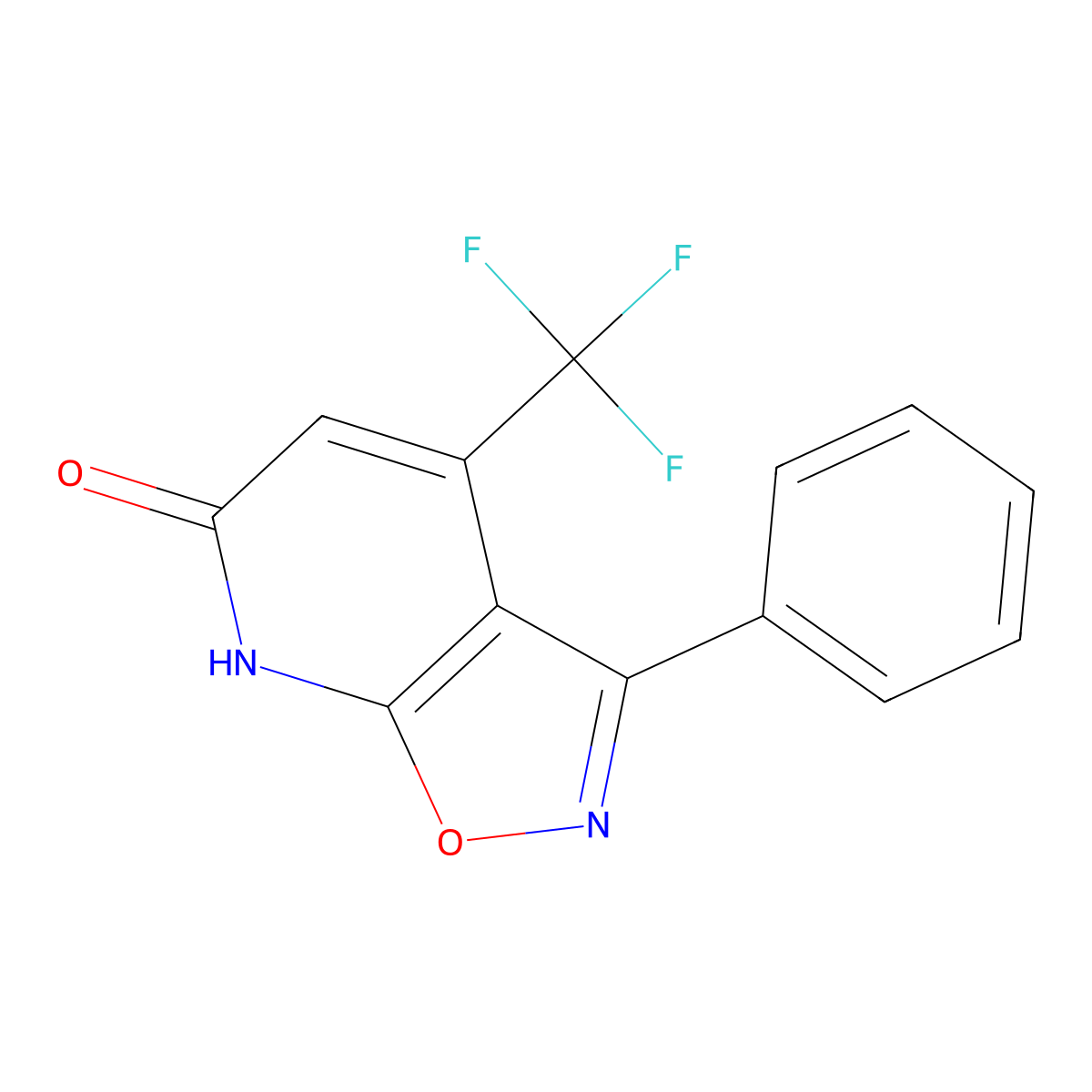 3-phenyl-4-(trifluoromethyl)-6H,7H-(1,2)oxazolo(5,4-b)pyridin-6-one molecular structure, CAS 1018047-90-9