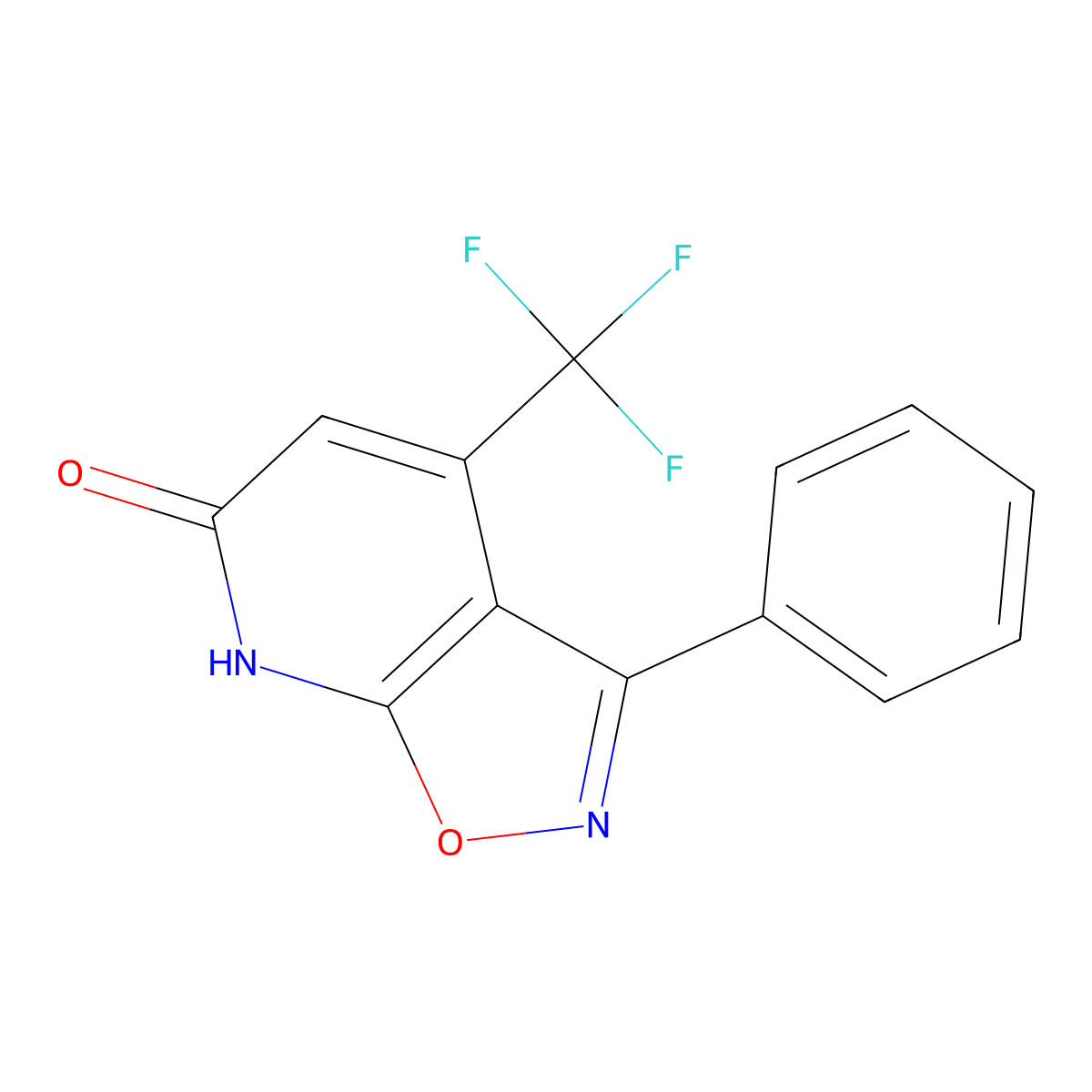 3-phenyl-4-(trifluoromethyl)-6H,7H-(1,2)oxazolo(5,4-b)pyridin-6-one molecular structure, CAS 1018047-90-9