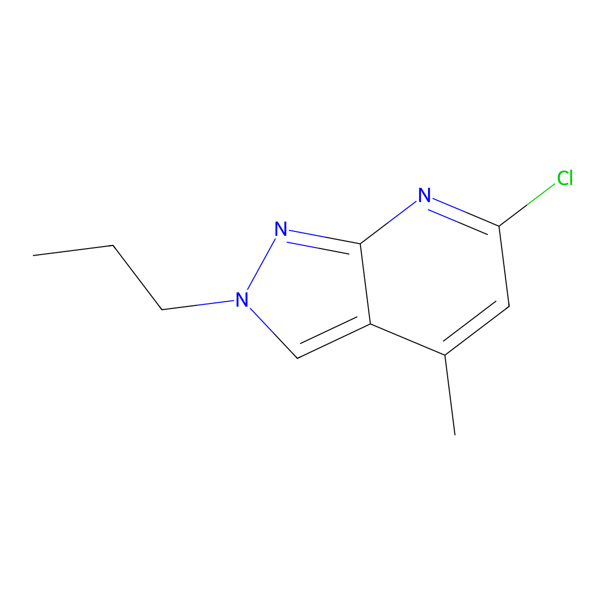 6-chloro-4-methyl-2-propyl-2H-pyrazolo[3,4-b]pyridine molecular structure, CAS 1018048-12-8