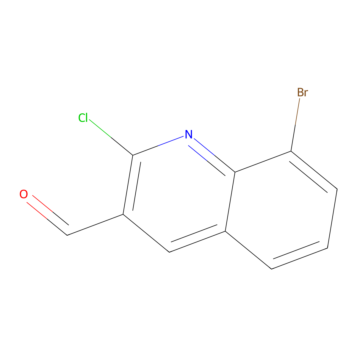 8-Bromo-2-chloroquinoline-3-carbaldehyde molecular structure, CAS 1018050-36-6