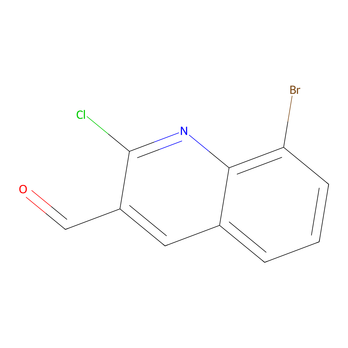 8-Bromo-2-chloroquinoline-3-carbaldehyde molecular structure, CAS 1018050-36-6