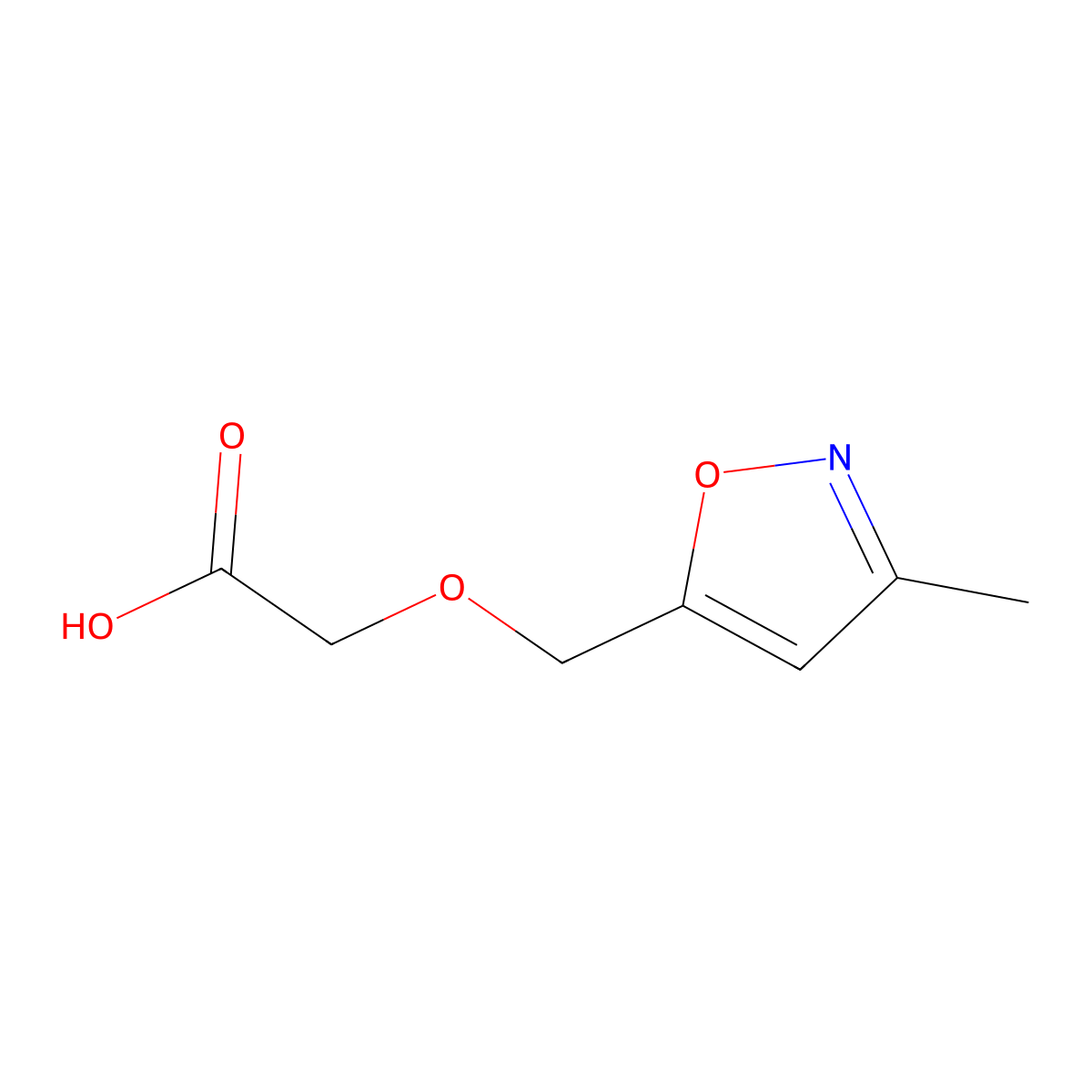 2-[(3-Methyl-1,2-oxazol-5-yl)methoxy]acetic acid molecular structure, CAS 1018051-09-6