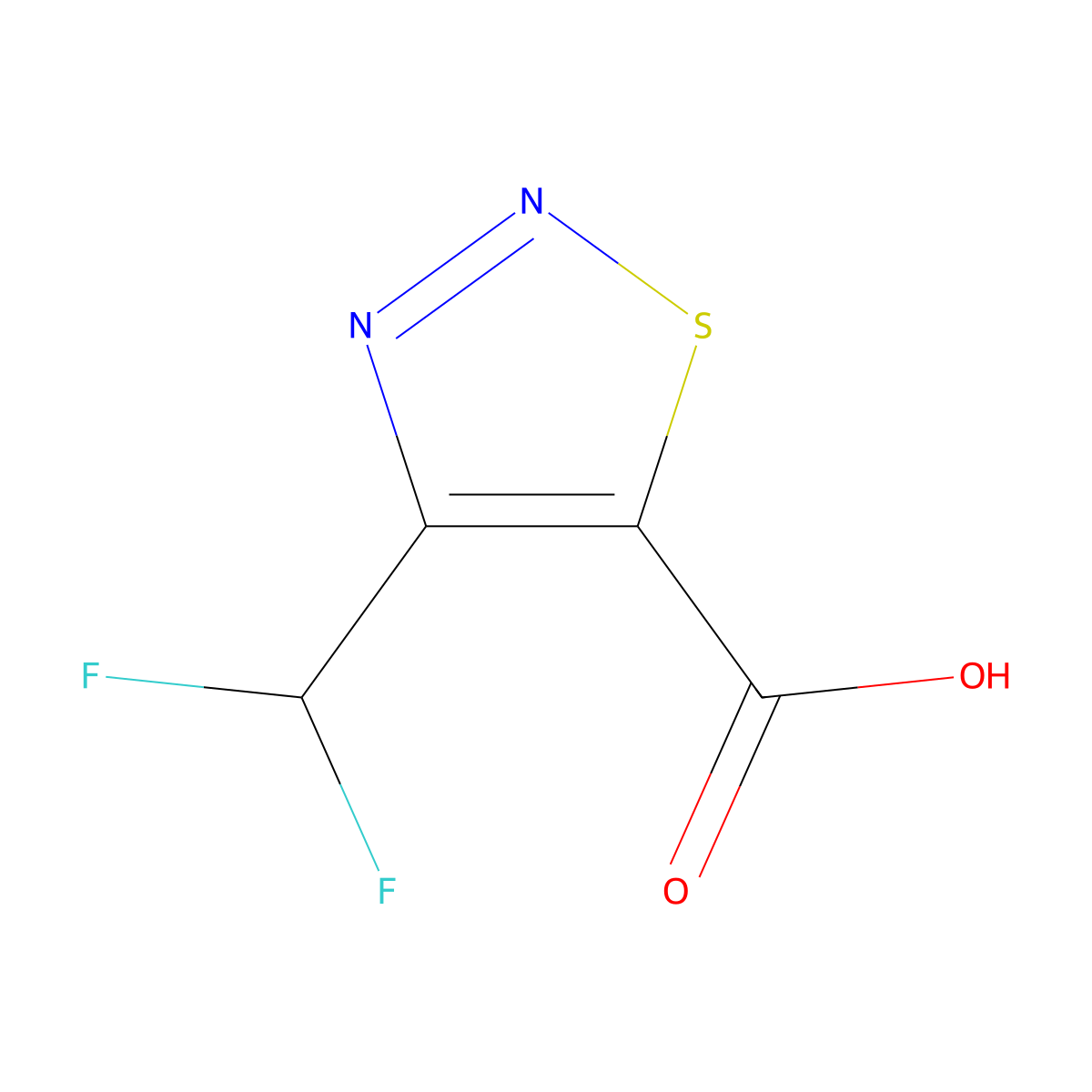 4-(Difluoromethyl)-1,2,3-thiadiazole-5-carboxylic acid molecular structure, CAS 1018051-83-6