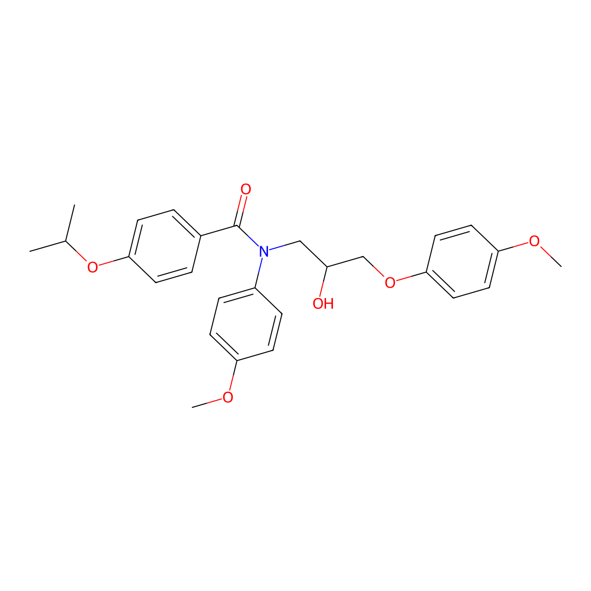 Benzamide, N-[2-hydroxy-3-(4-methoxyphenoxy)propyl]-N-(4-methoxyphenyl)-4-(1-methylethoxy)- molecular structure, CAS 1018051-94-9