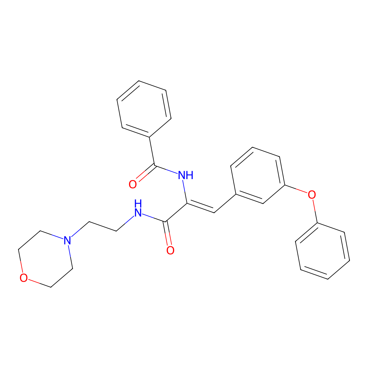 N-[1-[[[2-(4-Morpholinyl)ethyl]amino]carbonyl]-2-(3-phenoxyphenyl)ethenyl]benzamide molecular structure, CAS 1018052-02-2