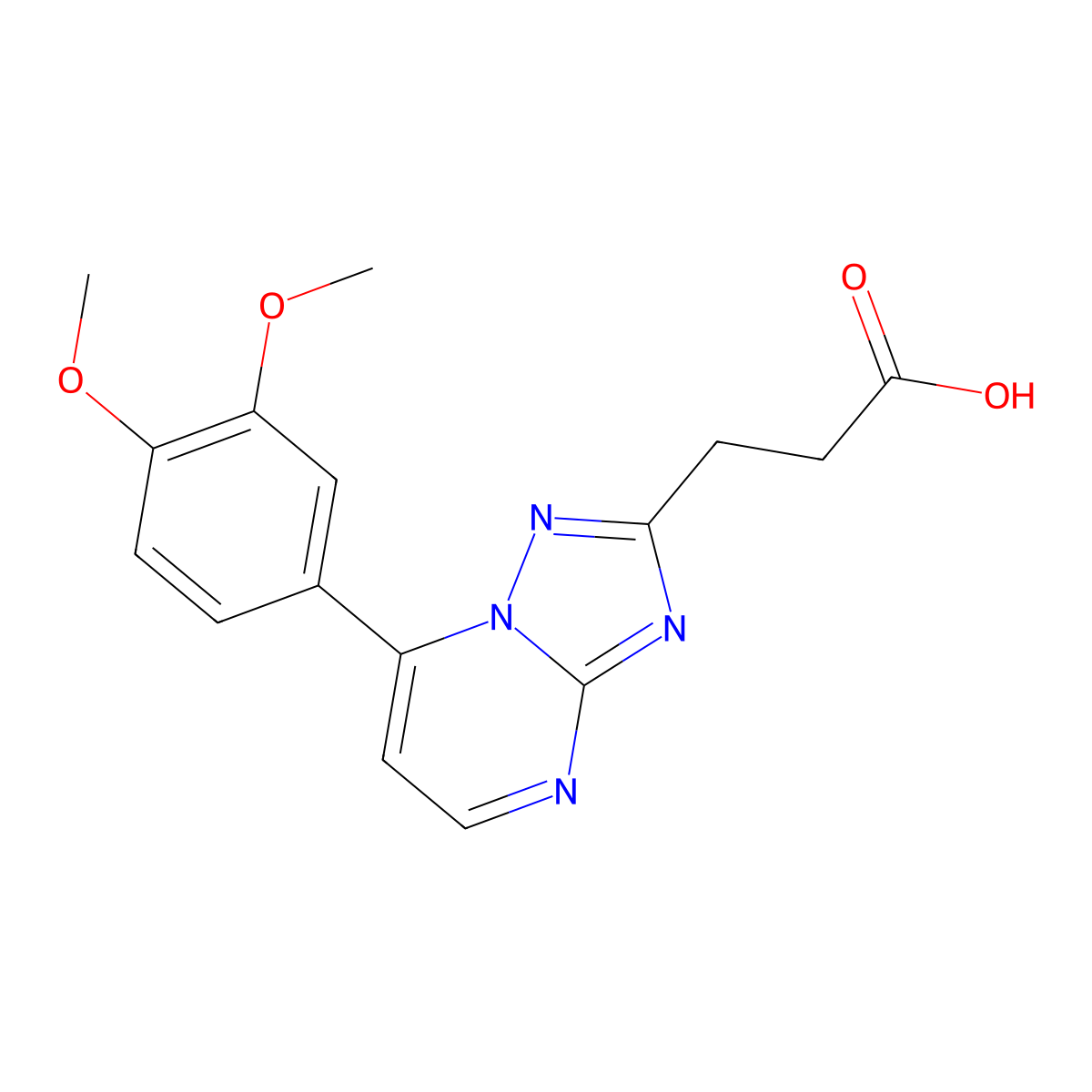 3-(7-(3,4-Dimethoxyphenyl)-[1,2,4]triazolo[1,5-a]pyrimidin-2-yl)propanoic acid molecular structure, CAS 1018052-45-3