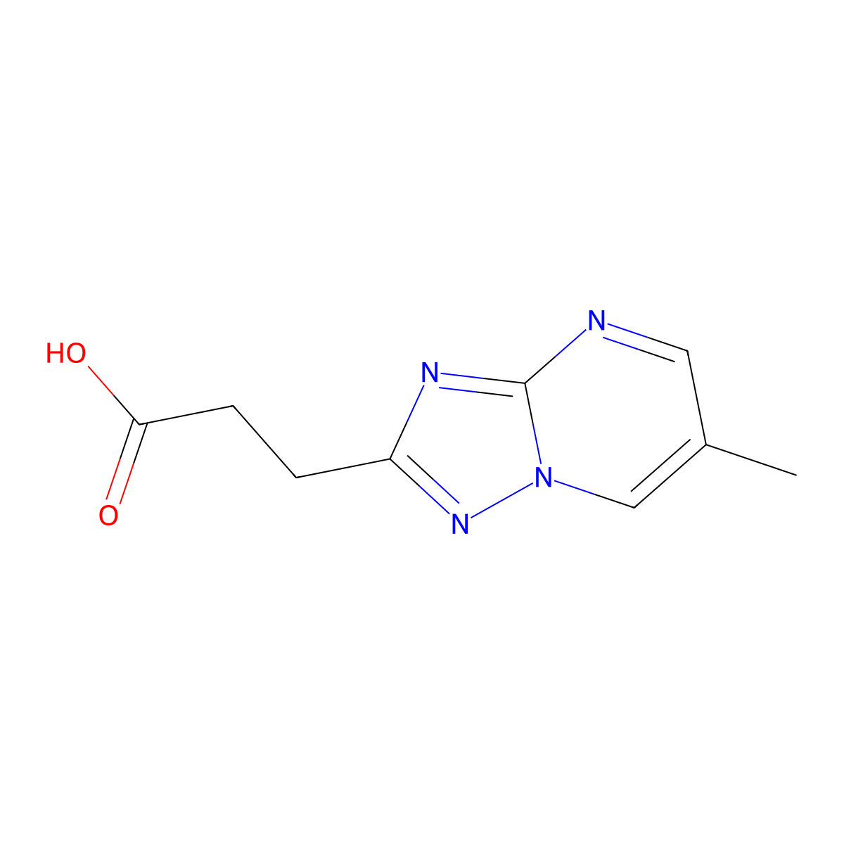 3-(6-Methyl-[1,2,4]triazolo[1,5-a]pyrimidin-2-yl)propanoic acid molecular structure, CAS 1018052-60-2