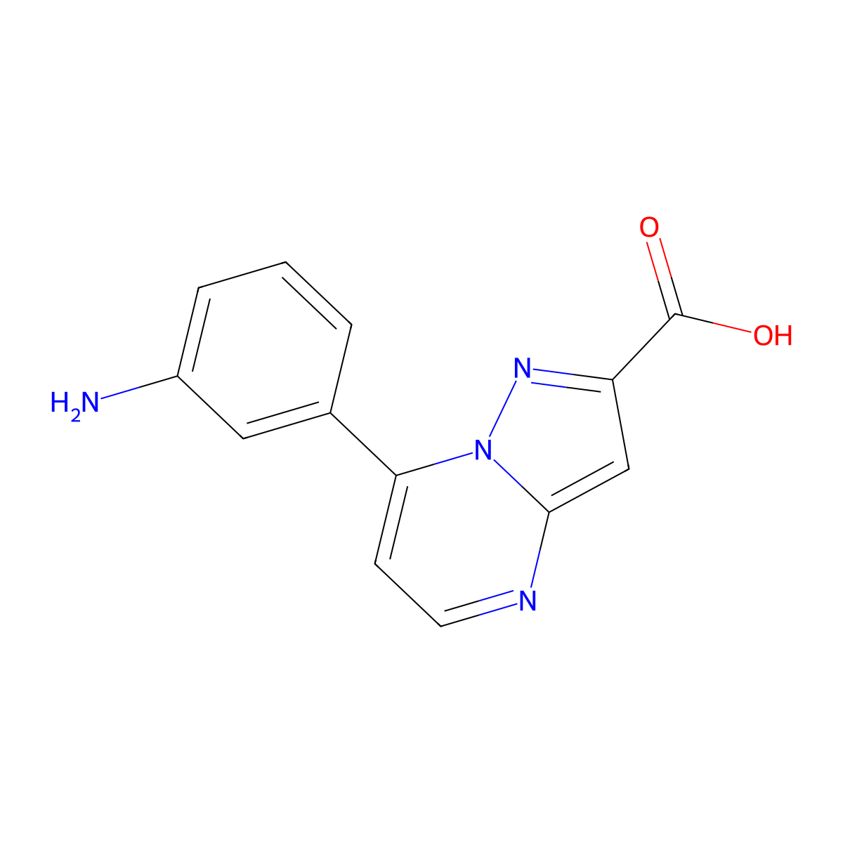 7-(3-Aminophenyl)pyrazolo[1,5-a]pyrimidine-2-carboxylic acid molecular structure, CAS 1018052-69-1