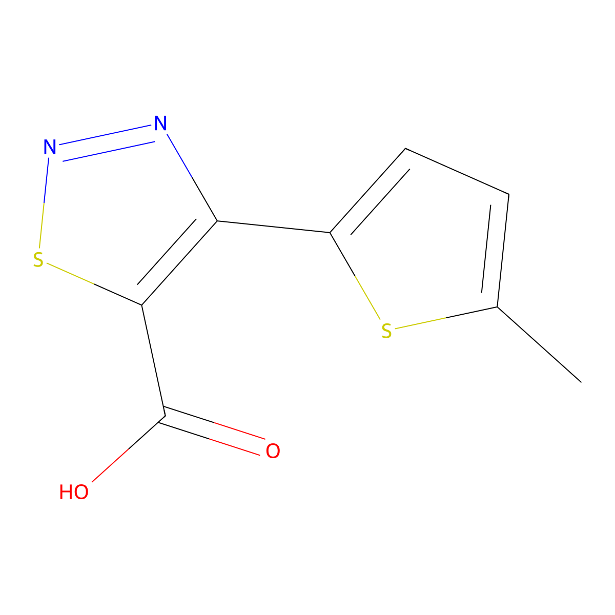 4-(5-Methylthiophen-2-yl)-1,2,3-thiadiazole-5-carboxylic acid molecular structure, CAS 1018052-74-8