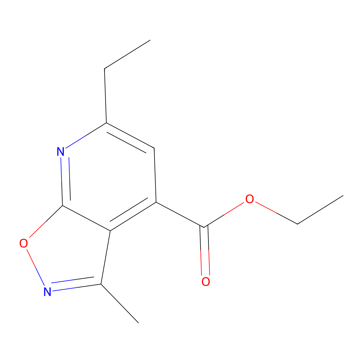 Ethyl 6-ethyl-3-methylisoxazolo[5,4-b]pyridine-4-carboxylate molecular structure, CAS 1018053-06-9