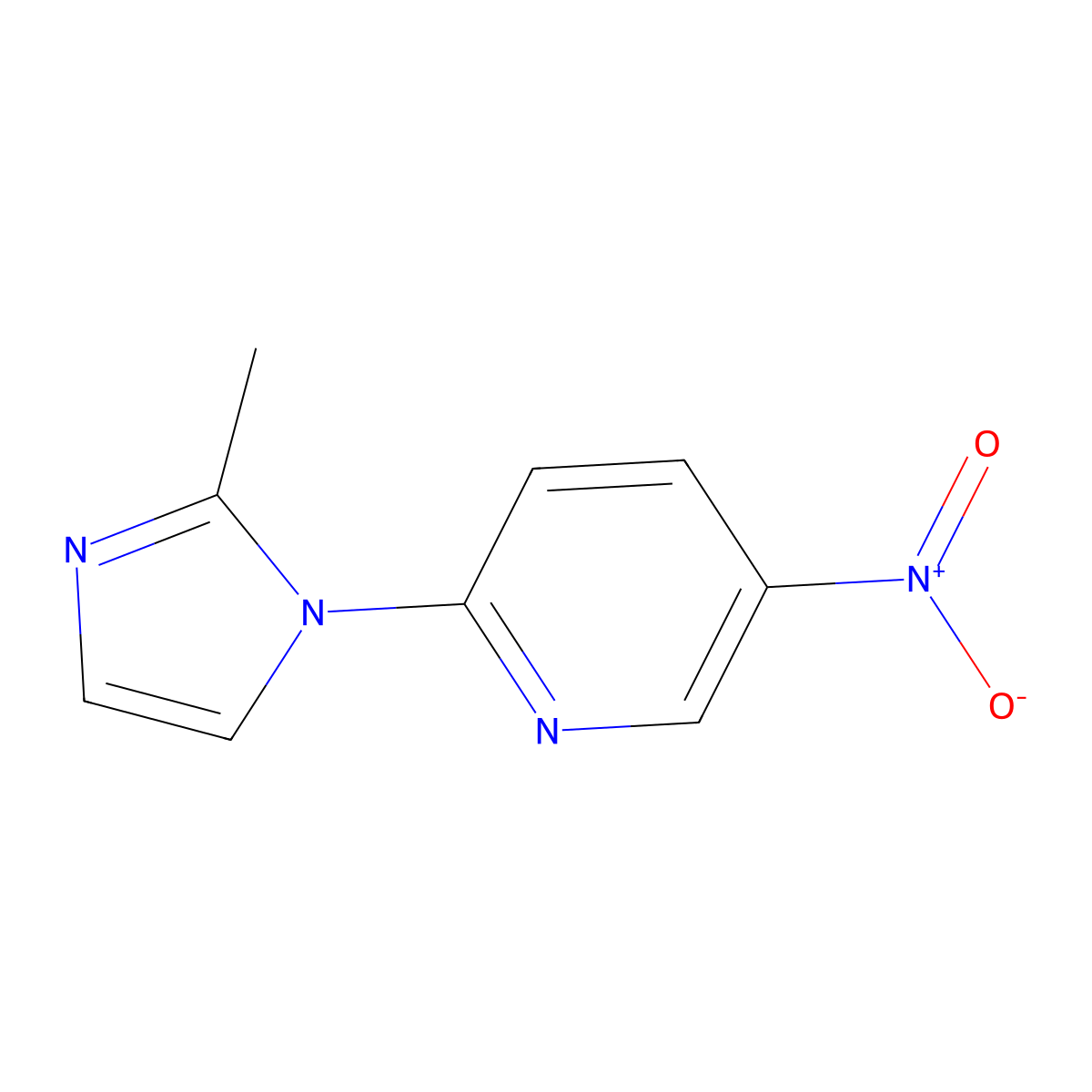 2-(2-methyl-1H-imidazol-1-yl)-5-nitropyridine molecular structure, CAS 1018053-22-9