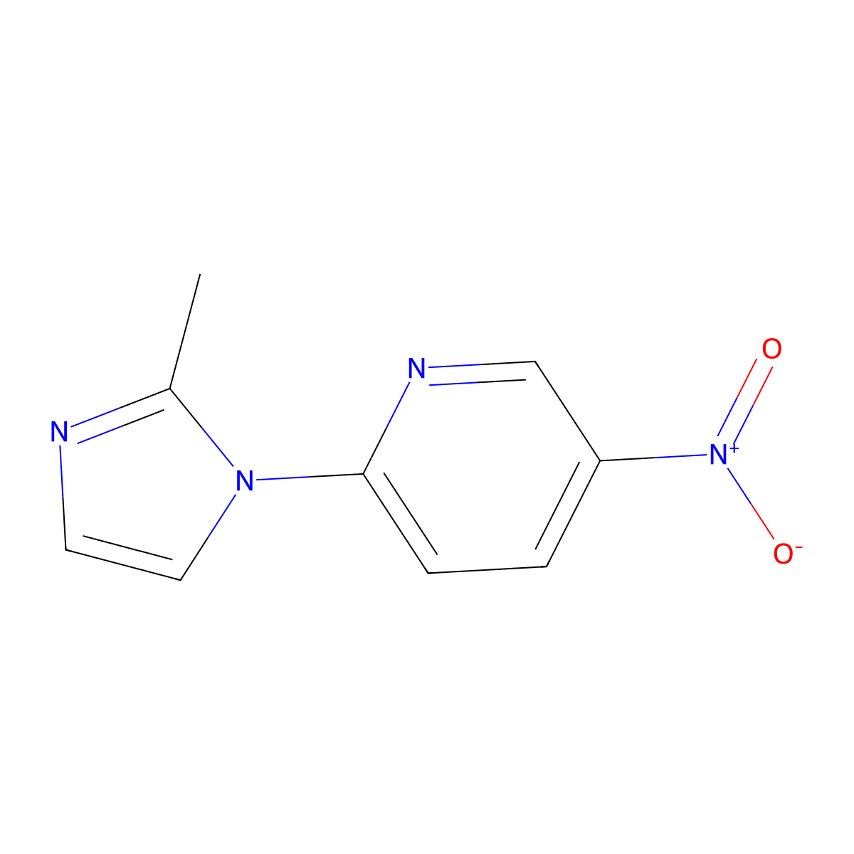 2-(2-methyl-1H-imidazol-1-yl)-5-nitropyridine molecular structure, CAS 1018053-22-9