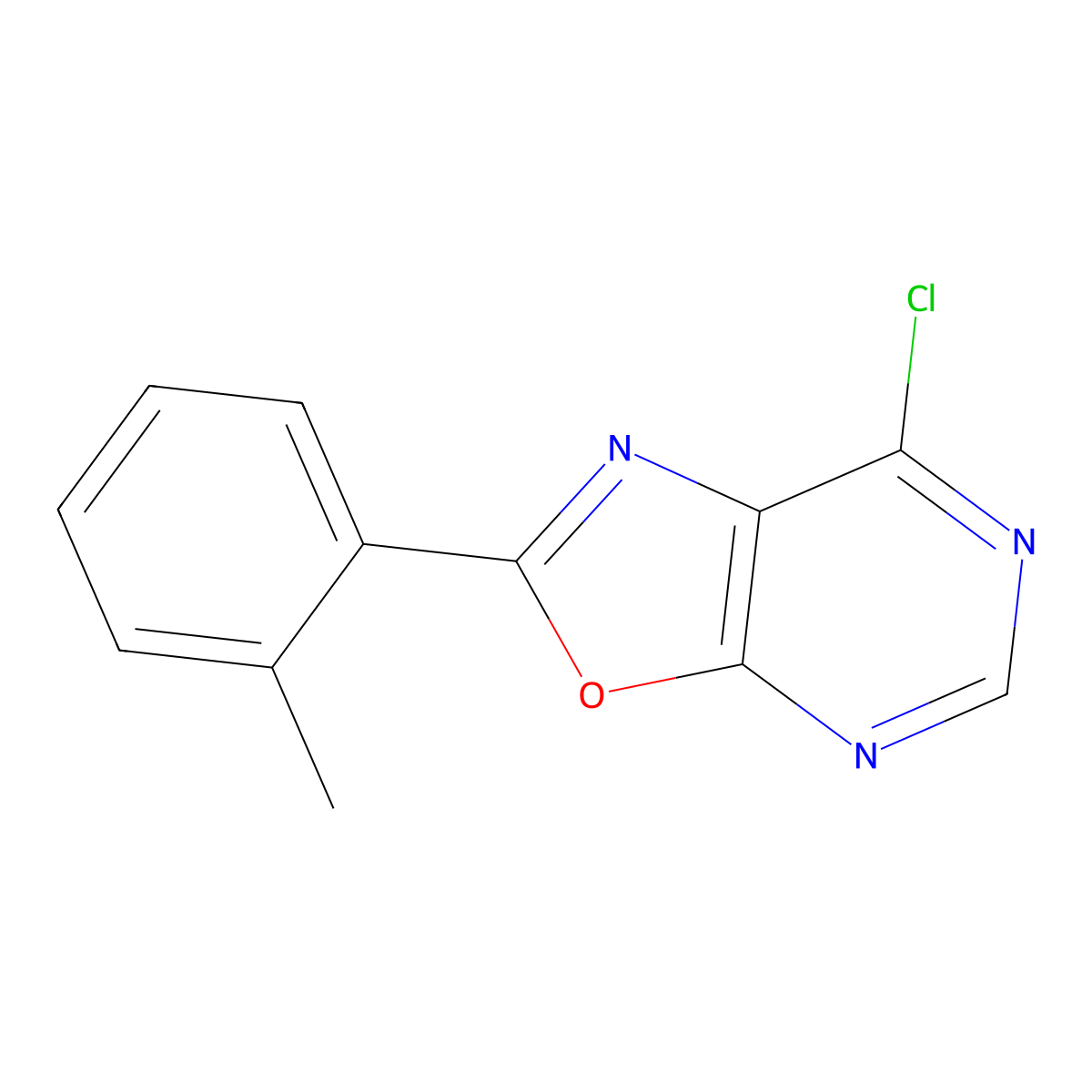 7-Chloro-2-(o-tolyl)oxazolo[5,4-d]pyrimidine molecular structure, CAS 1018053-24-1