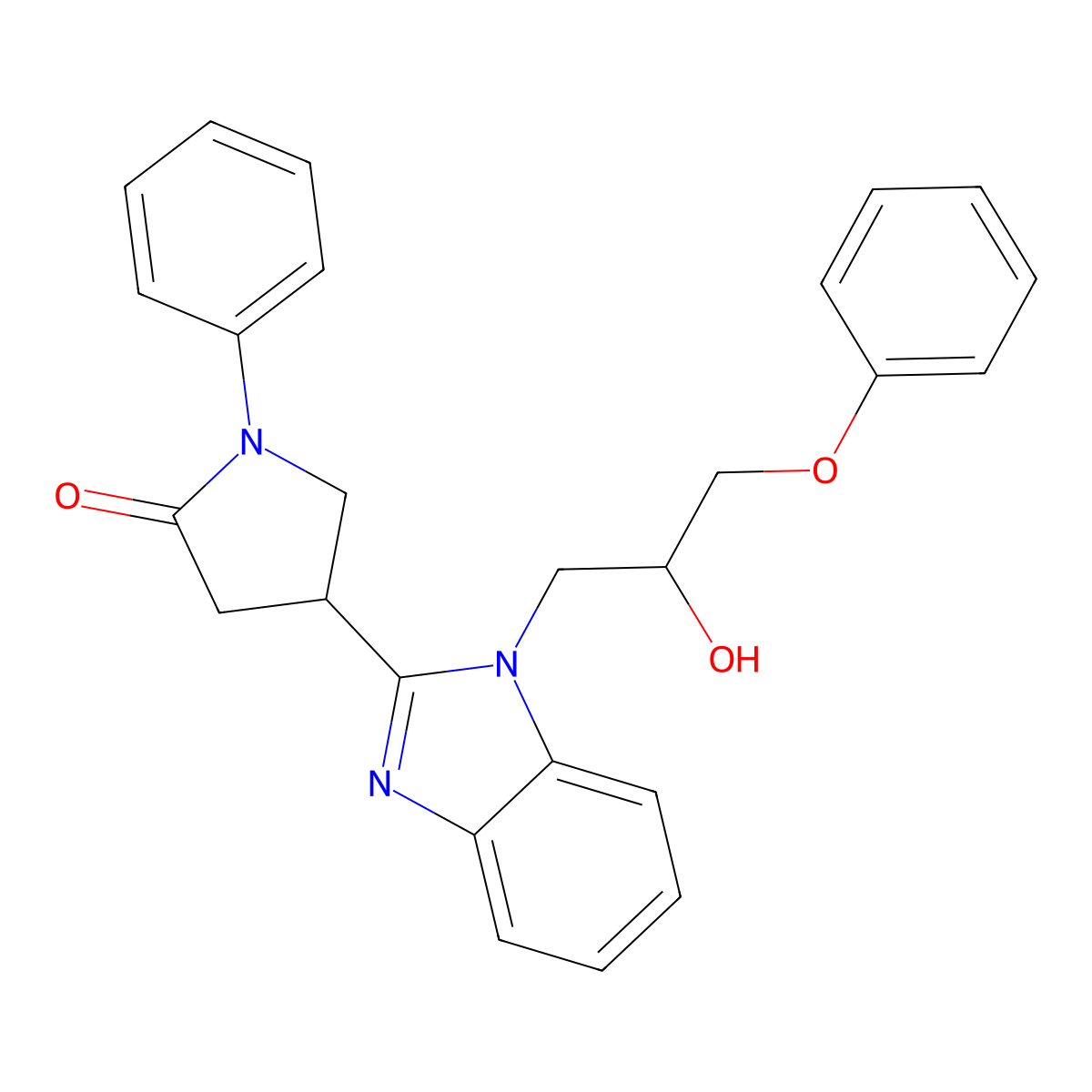 4-[1-(2-Hydroxy-3-phenoxypropyl)benzimidazol-2-yl]-1-phenylpyrrolidin-2-one molecular structure, CAS 1018053-42-3