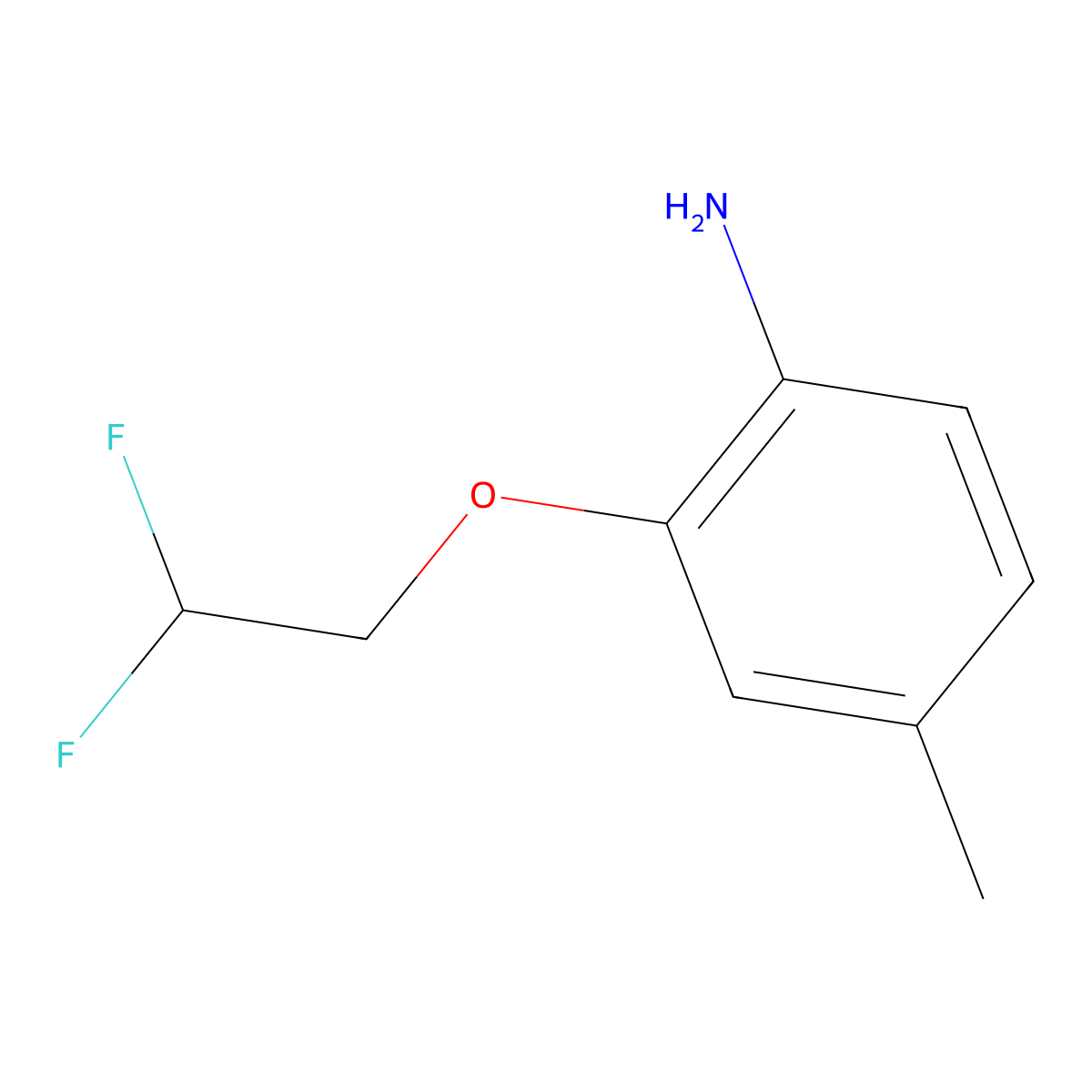 2-(2,2-Difluoroethoxy)-4-methylaniline molecular structure, CAS 1018053-48-9