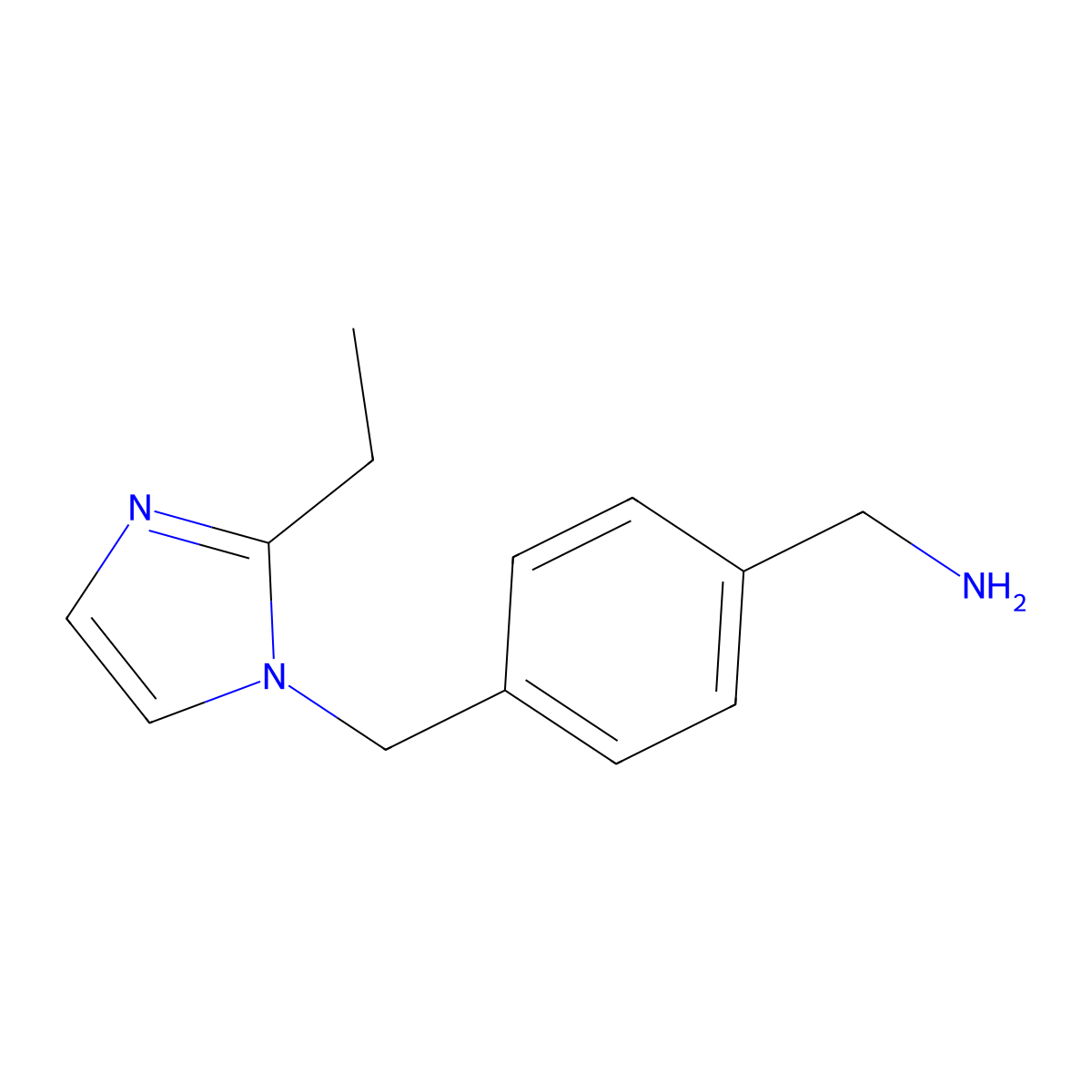 {4-[(2-Ethylimidazolyl)methyl]phenyl}methylamine molecular structure, CAS 1018053-76-3