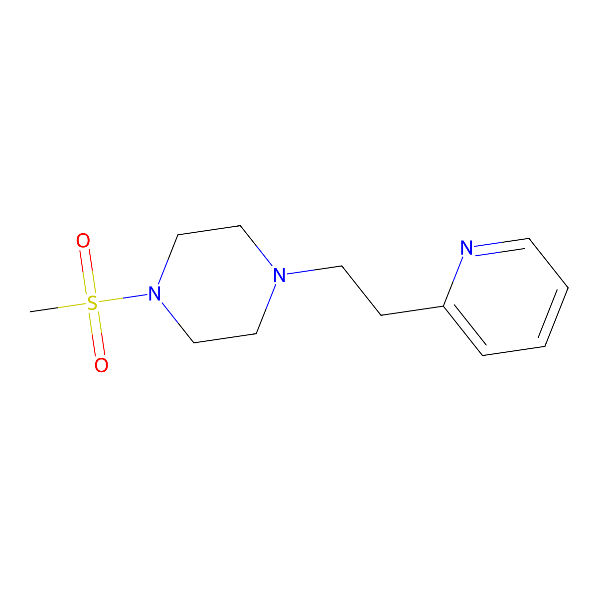 1-(Methylsulfonyl)-4-[2-(2-pyridinyl)ethyl]piperazine molecular structure, CAS 1018053-80-9