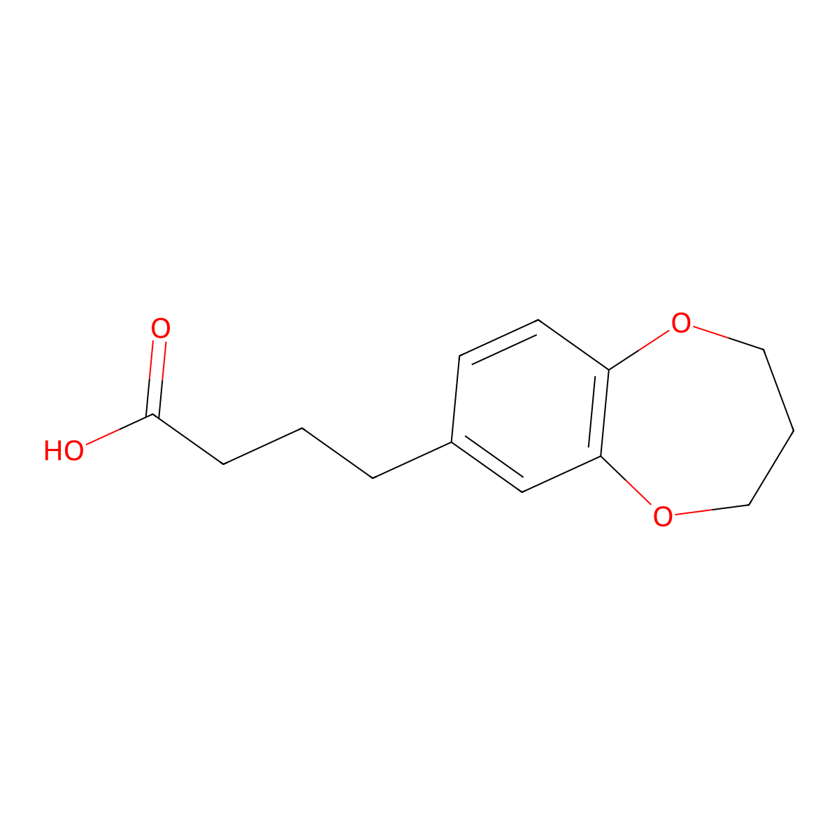 4-(3,4-dihydro-2H-1,5-benzodioxepin-7-yl)butanoic acid molecular structure, CAS 1018054-02-8