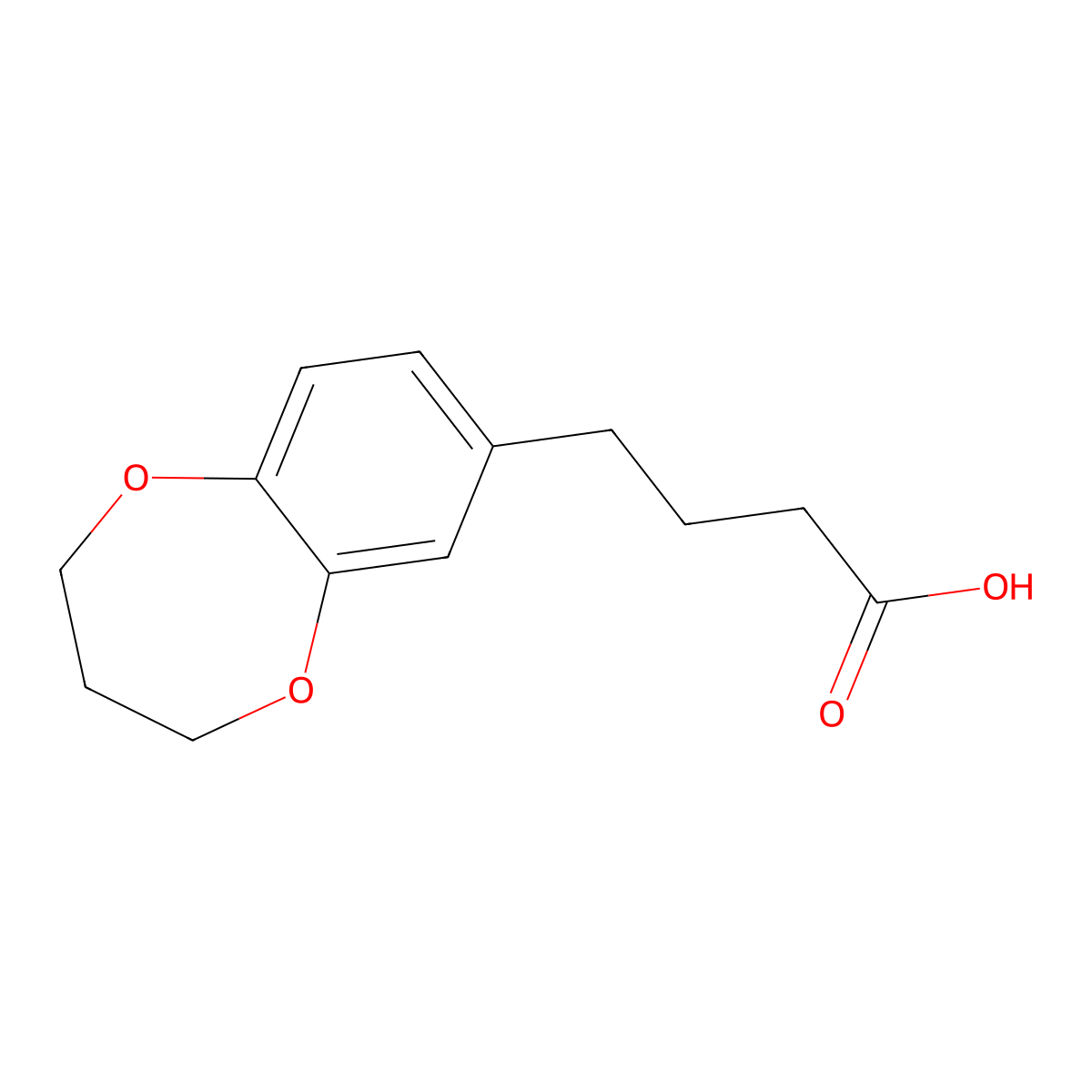 4-(3,4-dihydro-2H-1,5-benzodioxepin-7-yl)butanoic acid molecular structure, CAS 1018054-02-8