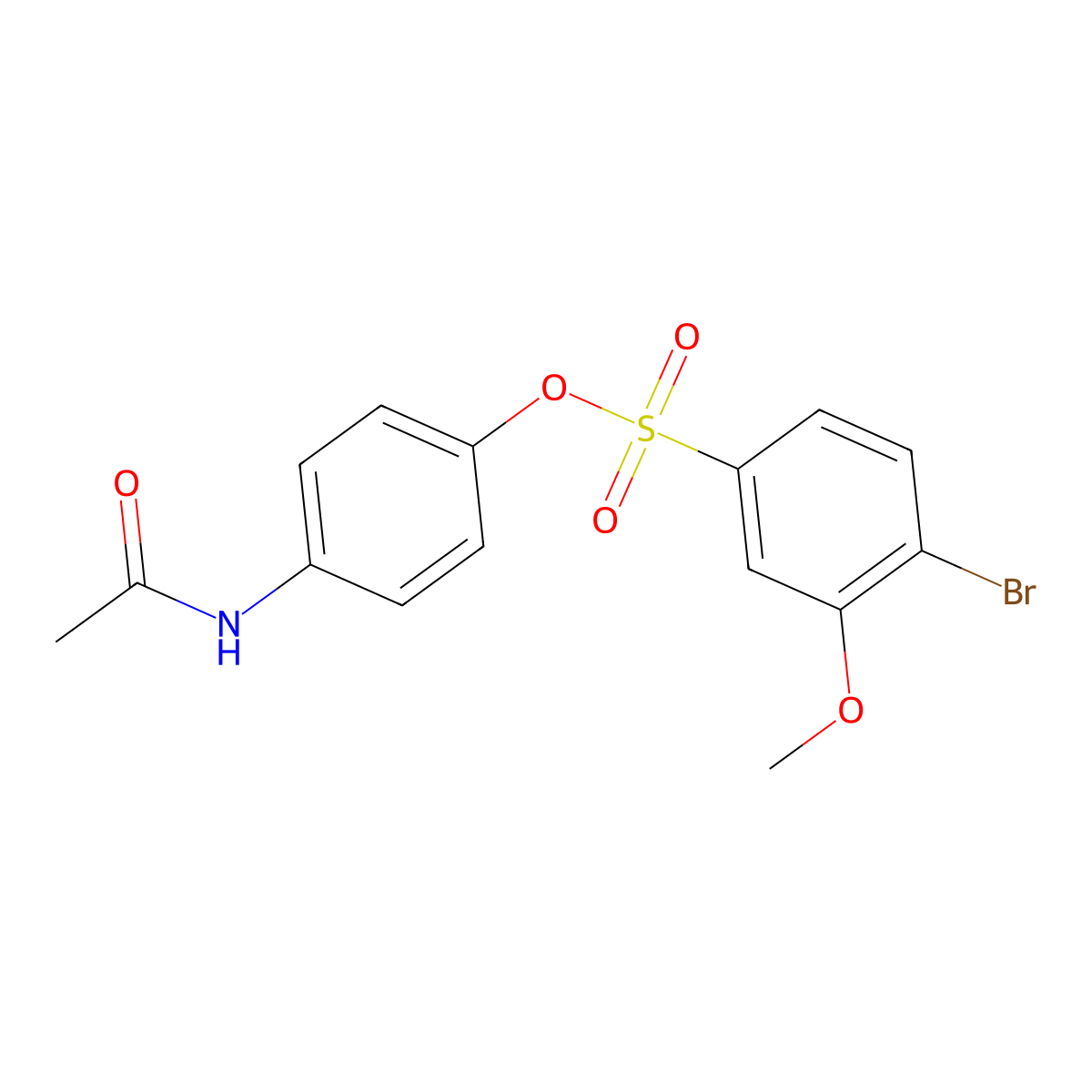 4-(Acetylamino)phenyl 4-bromo-3-methoxybenzenesulfonate molecular structure, CAS 1018054-43-7
