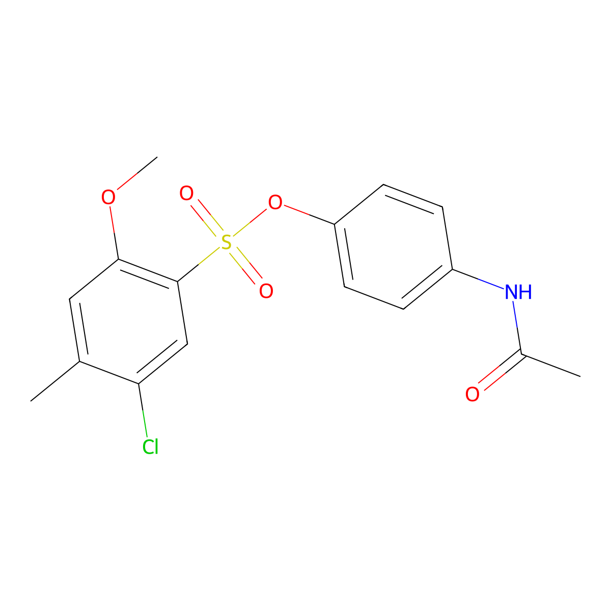 4-(Acetylamino)phenyl 5-chloro-2-methoxy-4-methylbenzenesulfonate molecular structure, CAS 1018054-67-5