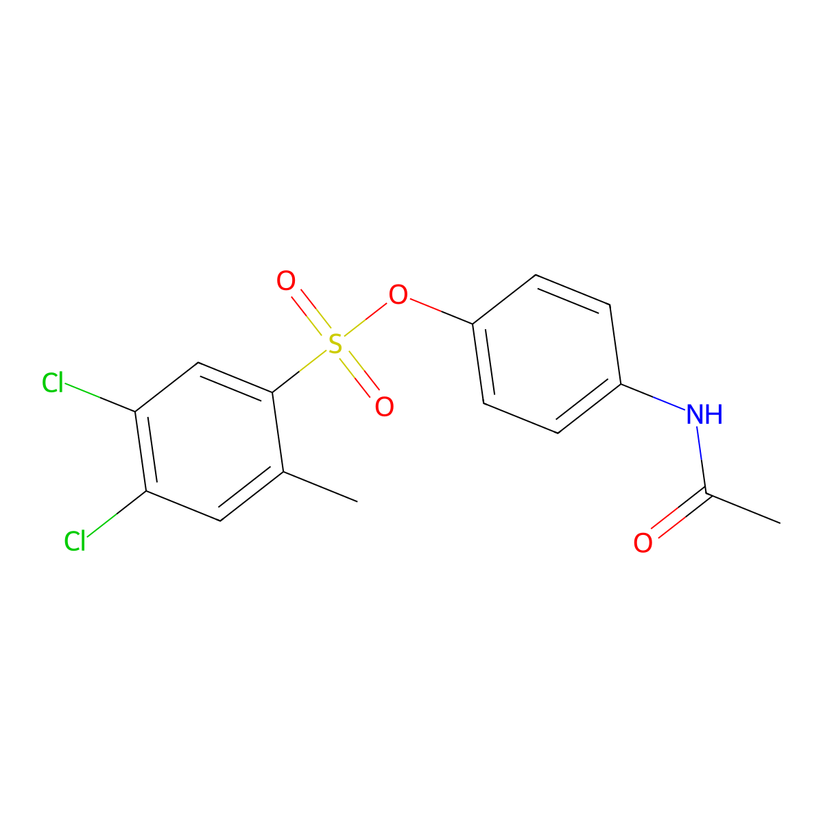 4-(Acetylamino)phenyl 4,5-dichloro-2-methylbenzenesulfonate molecular structure, CAS 1018054-75-5