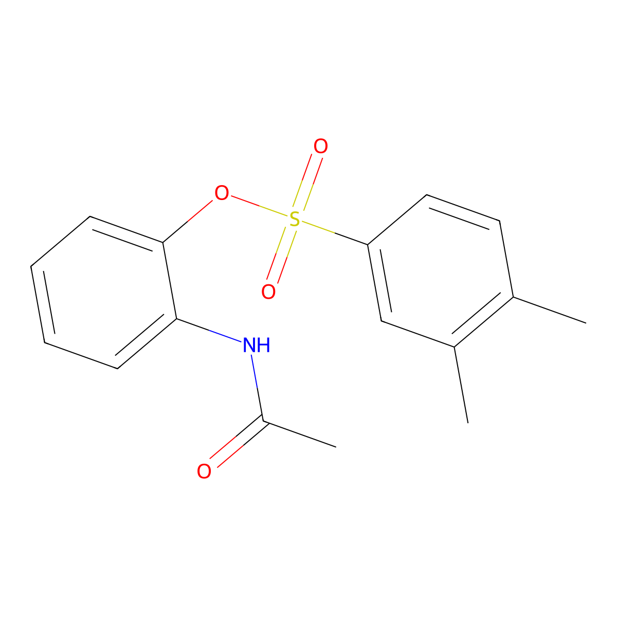 2-(Acetylamino)phenyl 3,4-dimethylbenzenesulfonate molecular structure, CAS 1018055-30-5