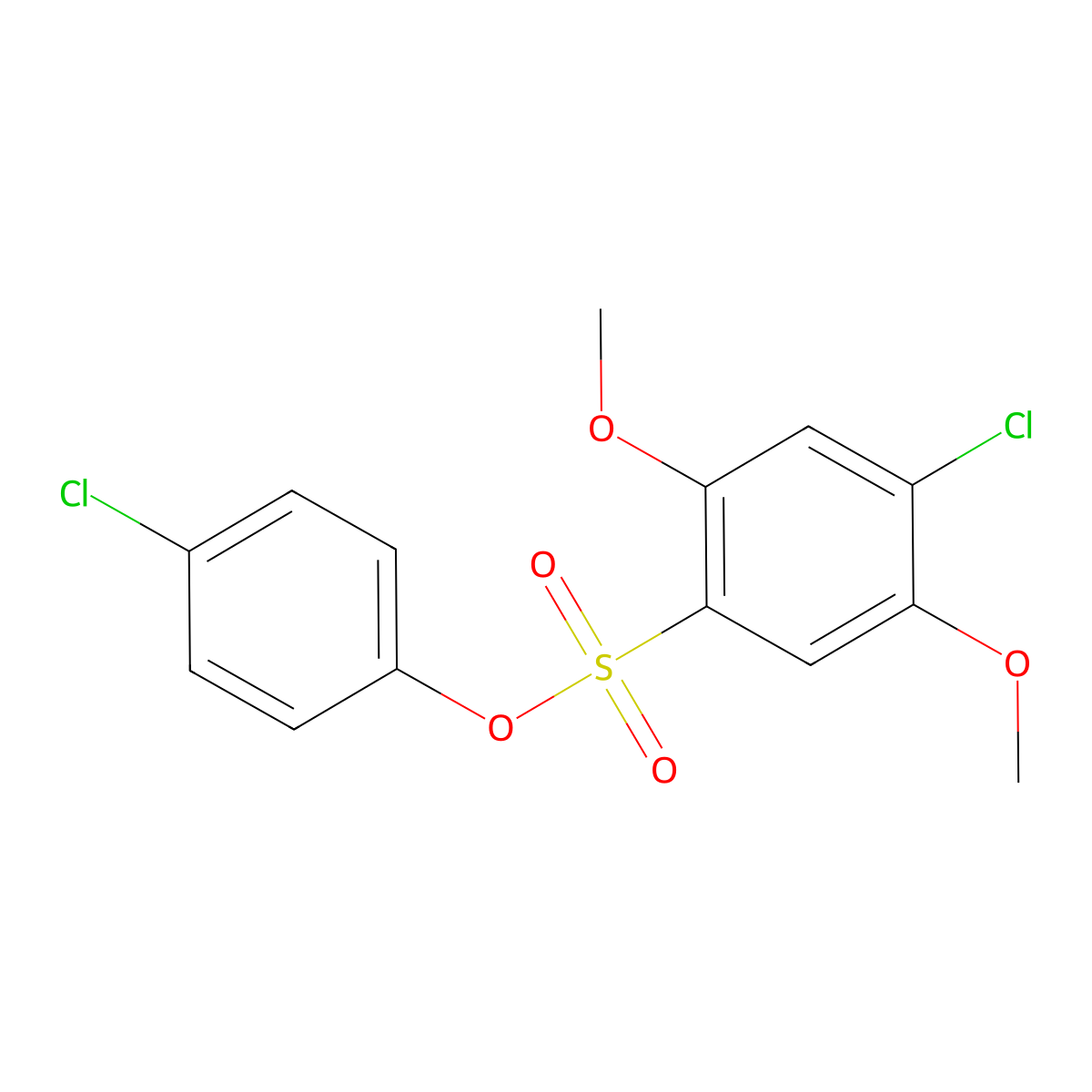 4-Chlorophenyl 4-chloro-2,5-dimethoxybenzene-1-sulfonate molecular structure, CAS 1018055-42-9