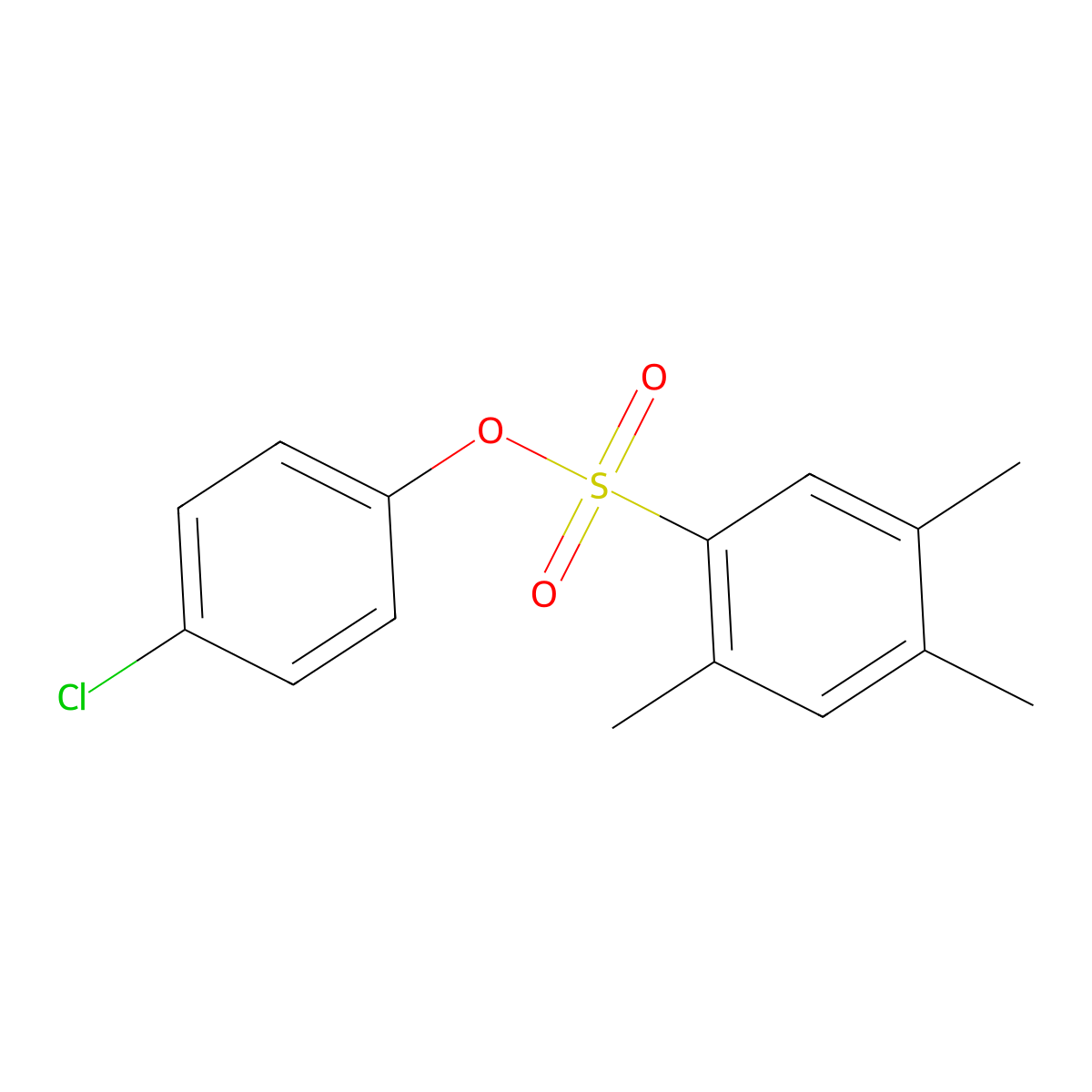 4-Chlorophenyl 2,4,5-trimethylbenzene-1-sulfonate molecular structure, CAS 1018055-49-6