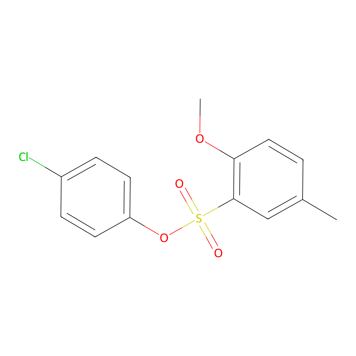 4-Chlorophenyl 2-methoxy-5-methylbenzenesulfonate molecular structure, CAS 1018055-57-6