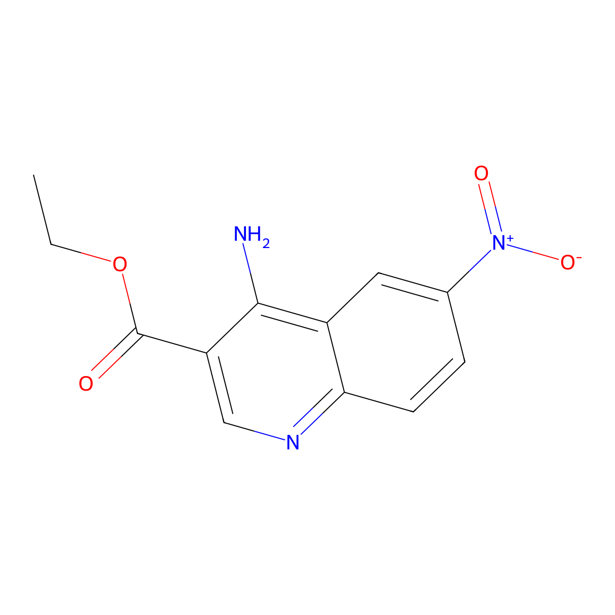 Ethyl 4-amino-6-nitroquinoline-3-carboxylate molecular structure, CAS 1018057-31-2